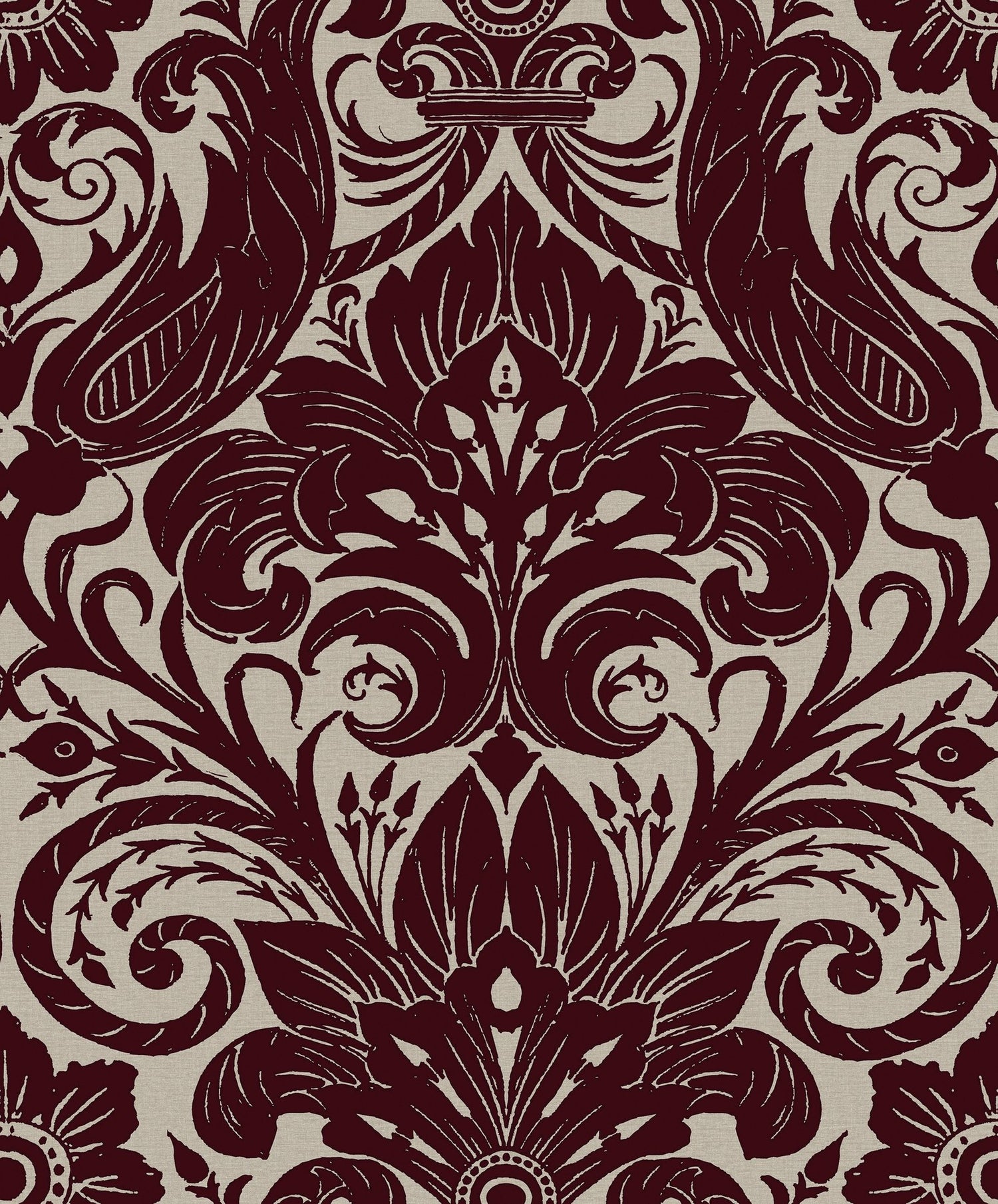 Damask Sauvage wallpaper in red color - pattern number LB25170 - by Galerie in the Off The Wall collection