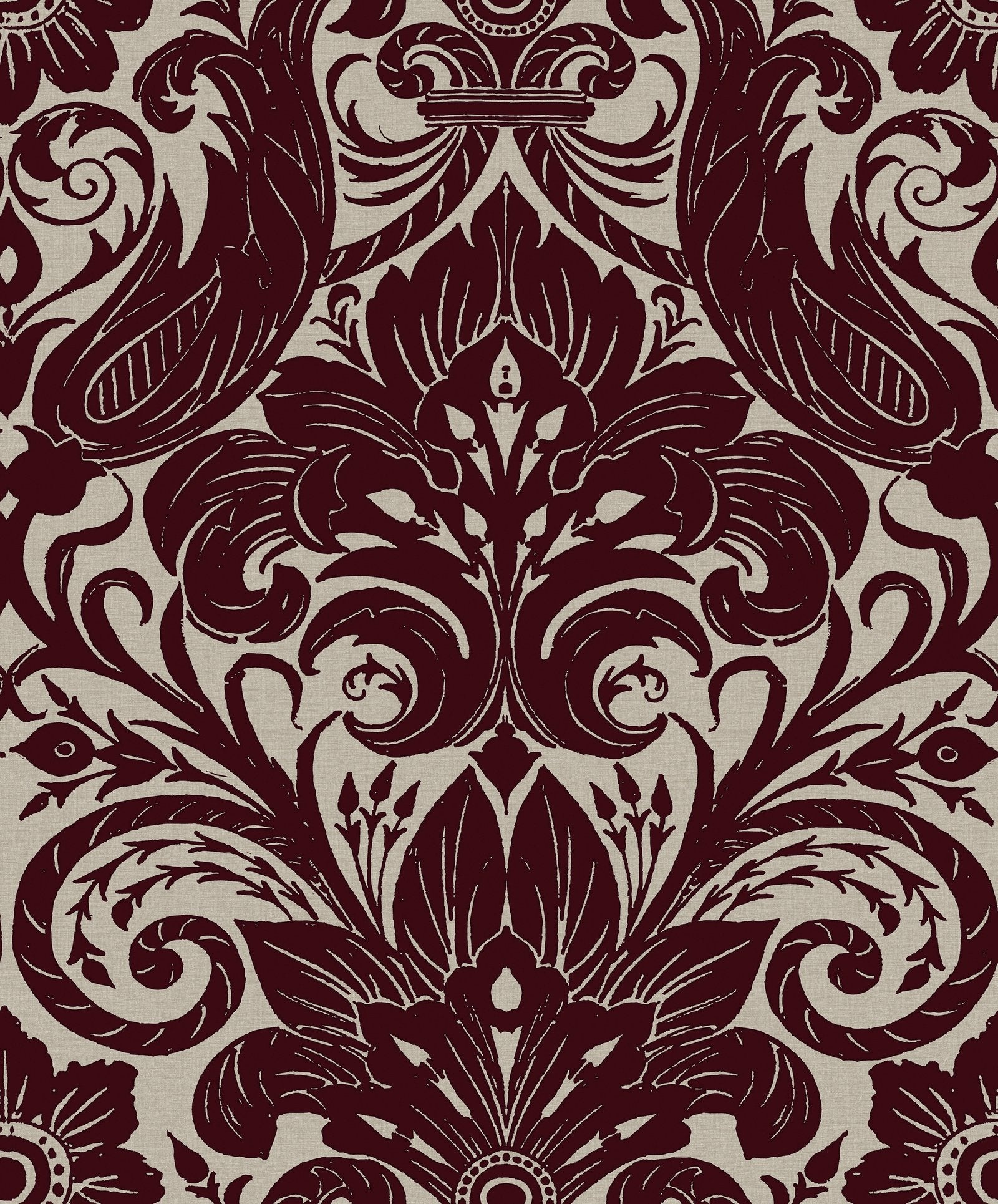 Damask Sauvage wallpaper in red color - pattern number LB25170 - by Galerie in the Off The Wall collection