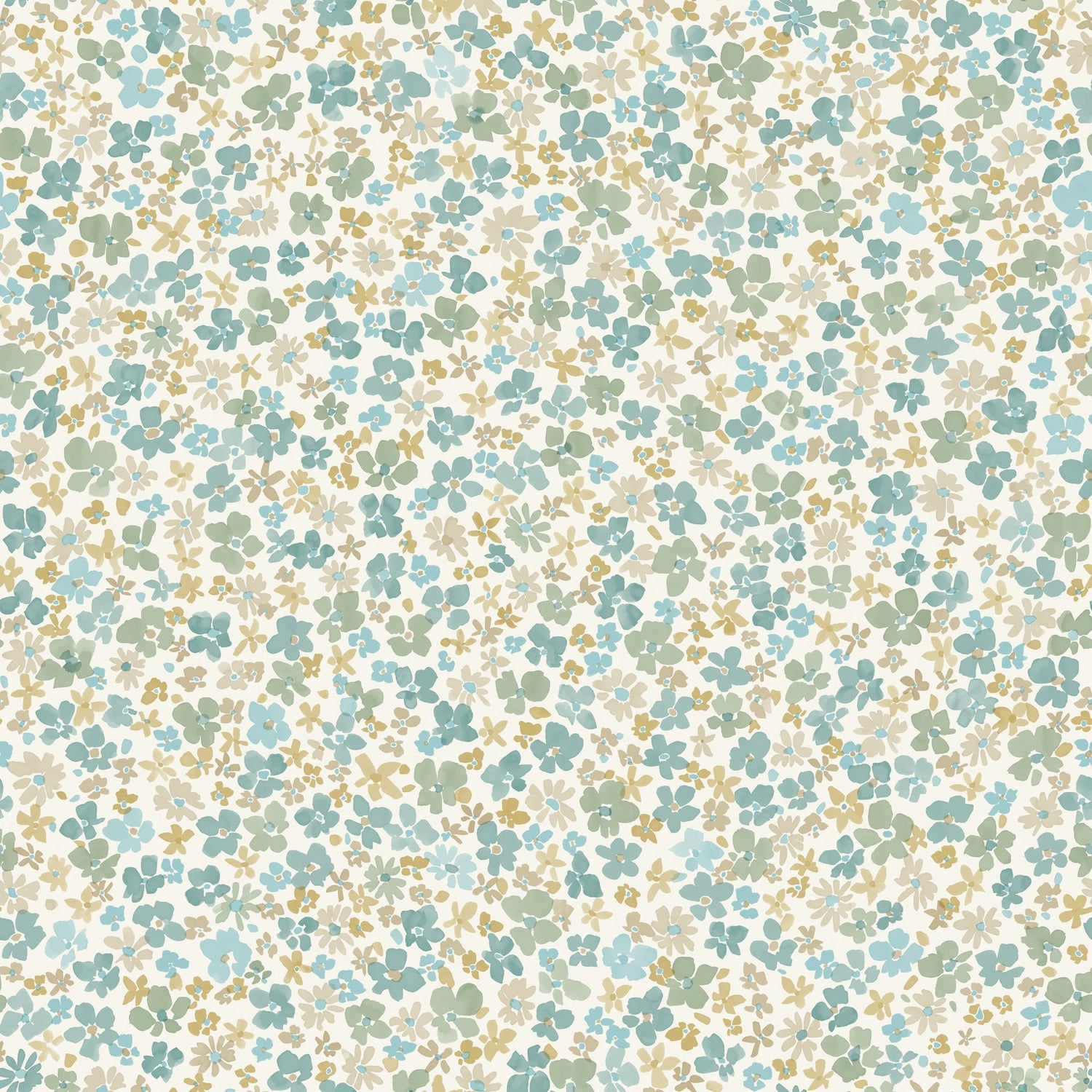 Classical Floral All-over Wallpaper in green color - pattern number GDLD3009 - by Grandeco in the Little Dreamers collection