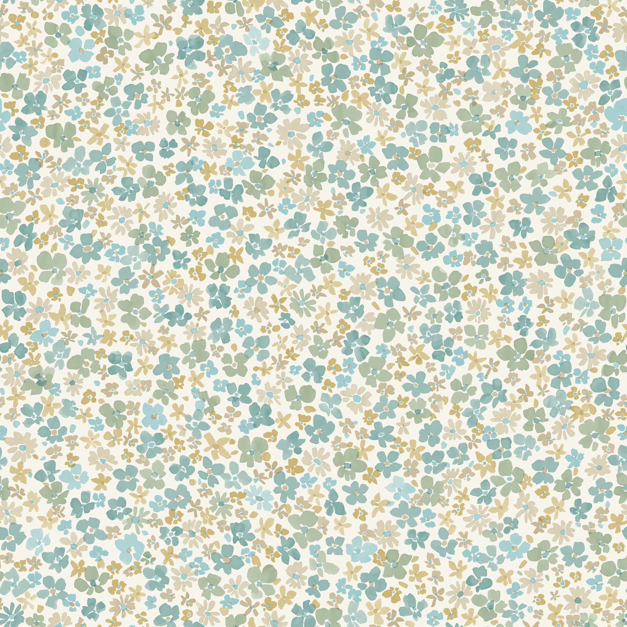 Classical Floral All-over Wallpaper in green color - pattern number GDLD3009 - by Grandeco in the Little Dreamers collection