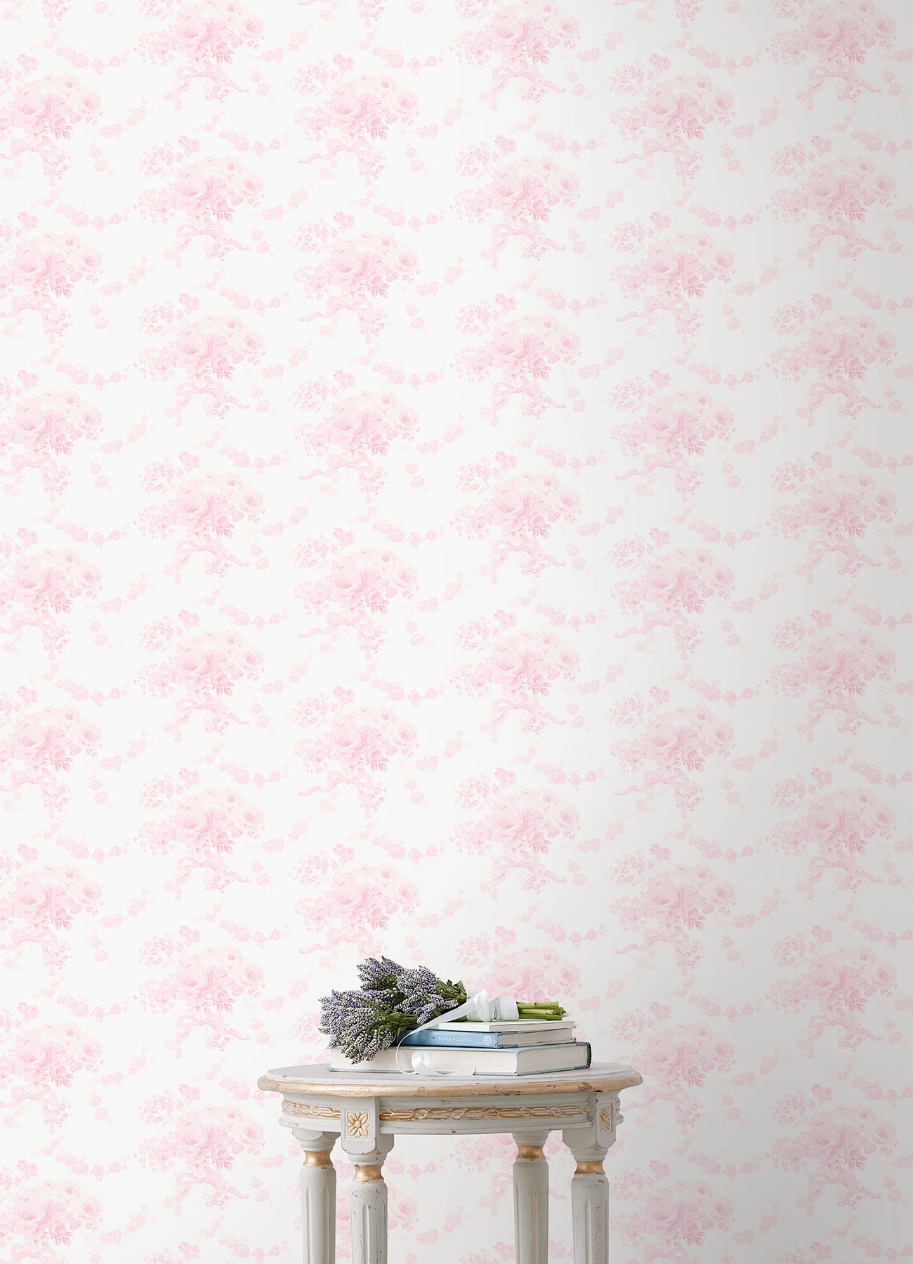 Charlamagne Harbor Peel and Stick wallpaper in pink dream color - pattern number LFS6433 - by Brewster in the NuWallpaper by Love Shack Fancy collection