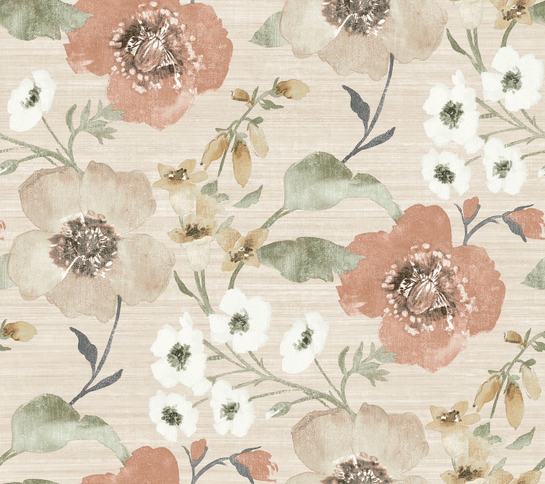 Evelyn wallpaper in apricot color - pattern number LL3201 - by Antonina Vella in the Layered Luxe collection