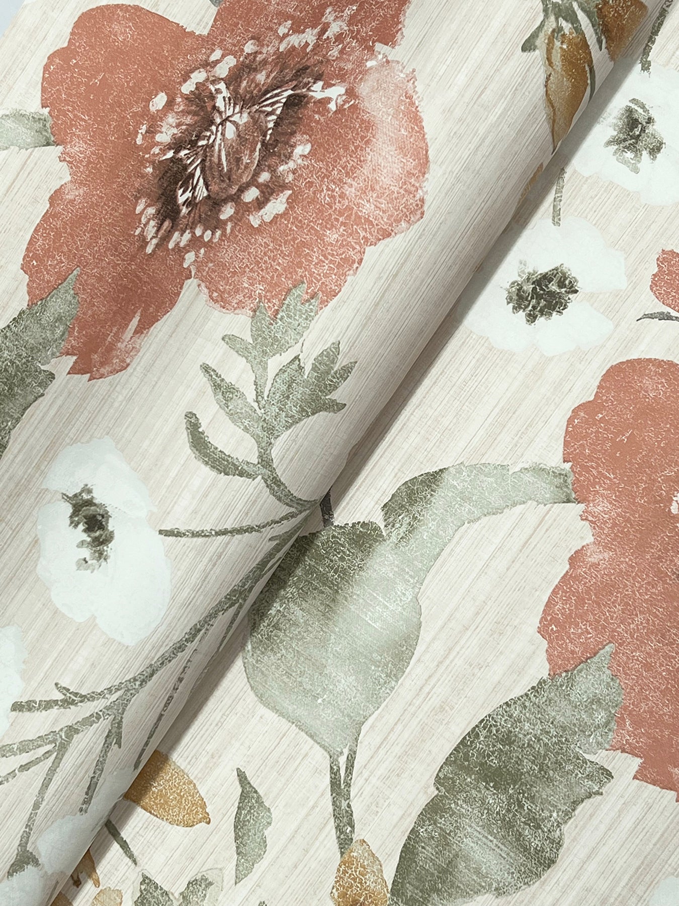 Evelyn wallpaper in apricot color - pattern number LL3201 - by Antonina Vella in the Layered Luxe collection