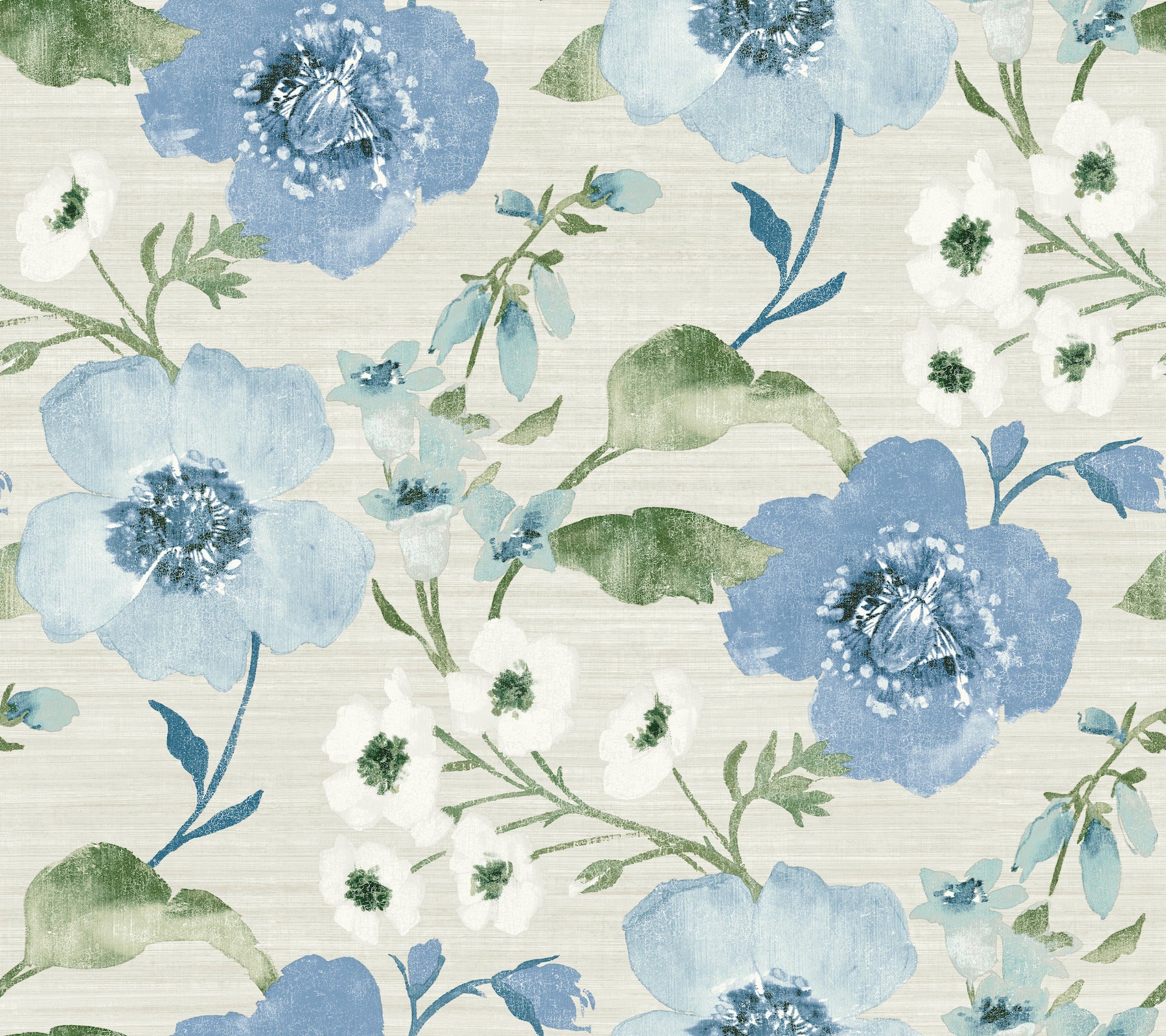 Evelyn wallpaper in blue color - pattern number LL3203 - by Antonina Vella in the Layered Luxe collection