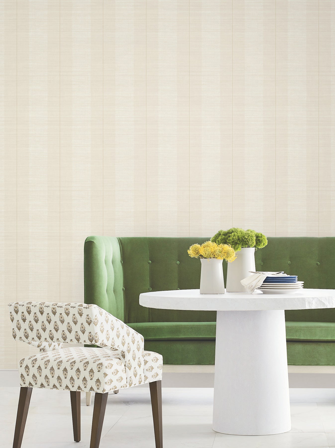 Colbert Stripe wallpaper in ivory color - pattern number LL3205 - by Antonina Vella in the Layered Luxe collection