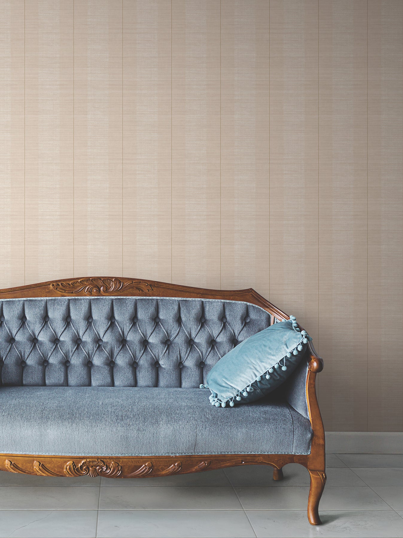 Colbert Stripe wallpaper in blush color - pattern number LL3208 - by Antonina Vella in the Layered Luxe collection
