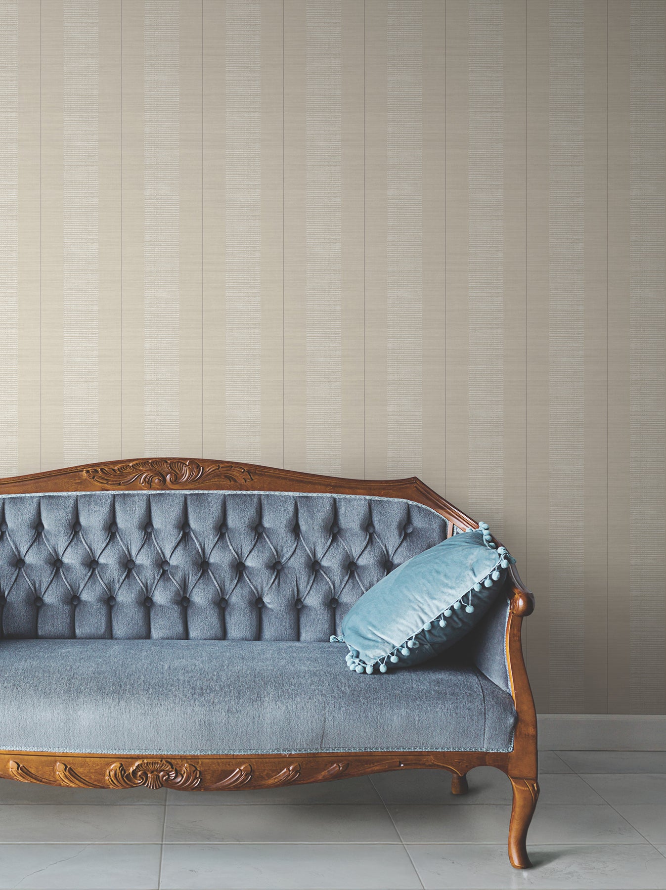 Colbert Stripe wallpaper in taupe color - pattern number LL3209 - by Antonina Vella in the Layered Luxe collection