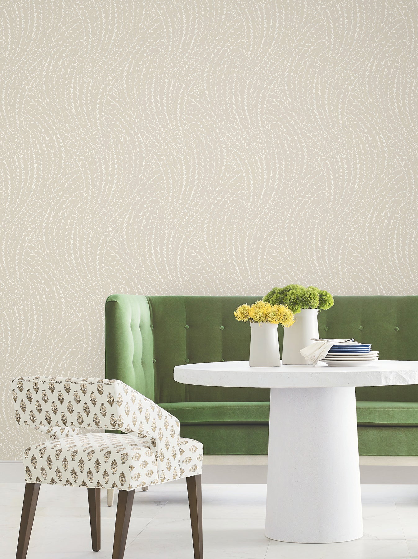 Willow Song wallpaper in taupe color - pattern number LL3218 - by Antonina Vella in the Layered Luxe collection
