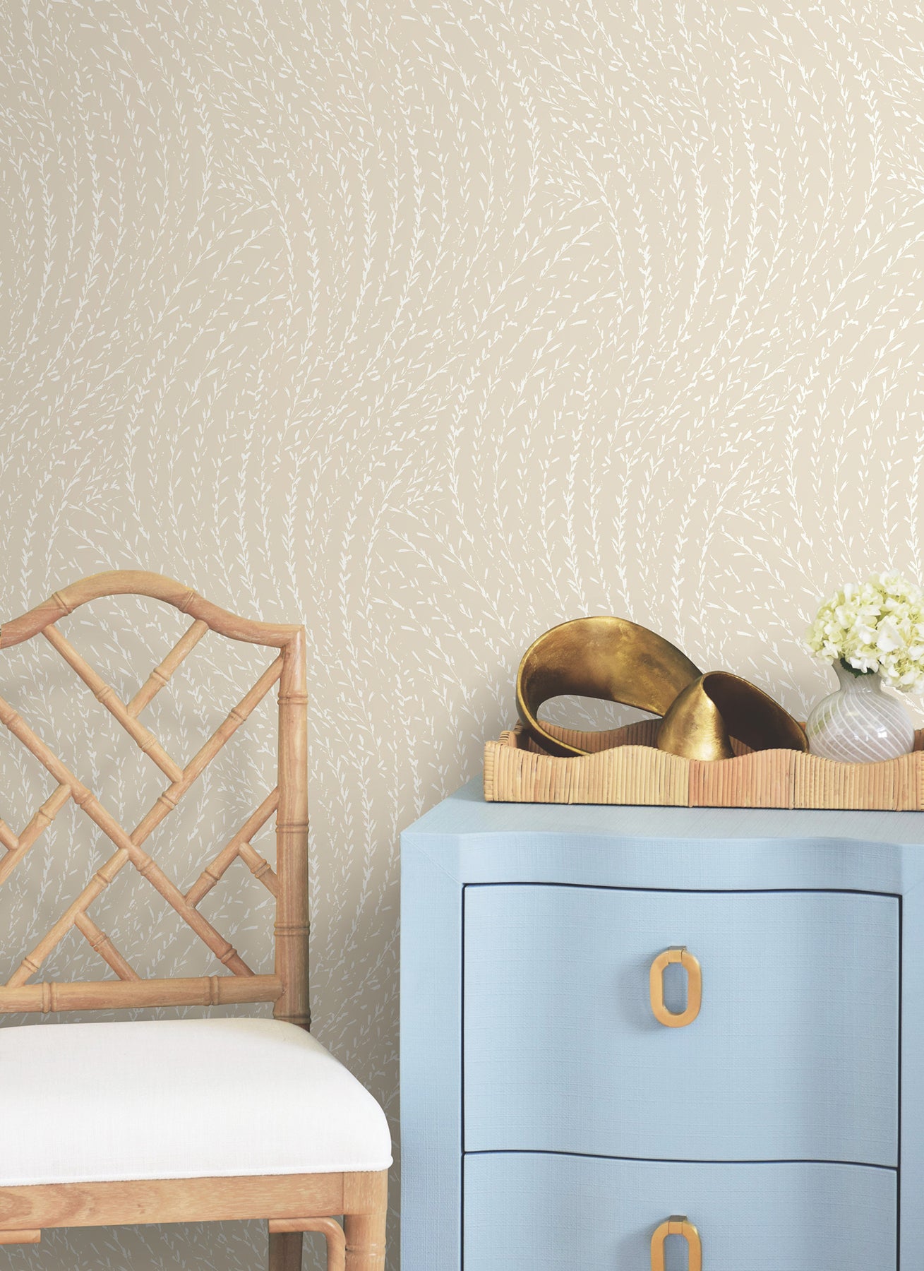 Willow Song wallpaper in wheat color - pattern number LL3219 - by Antonina Vella in the Layered Luxe collection