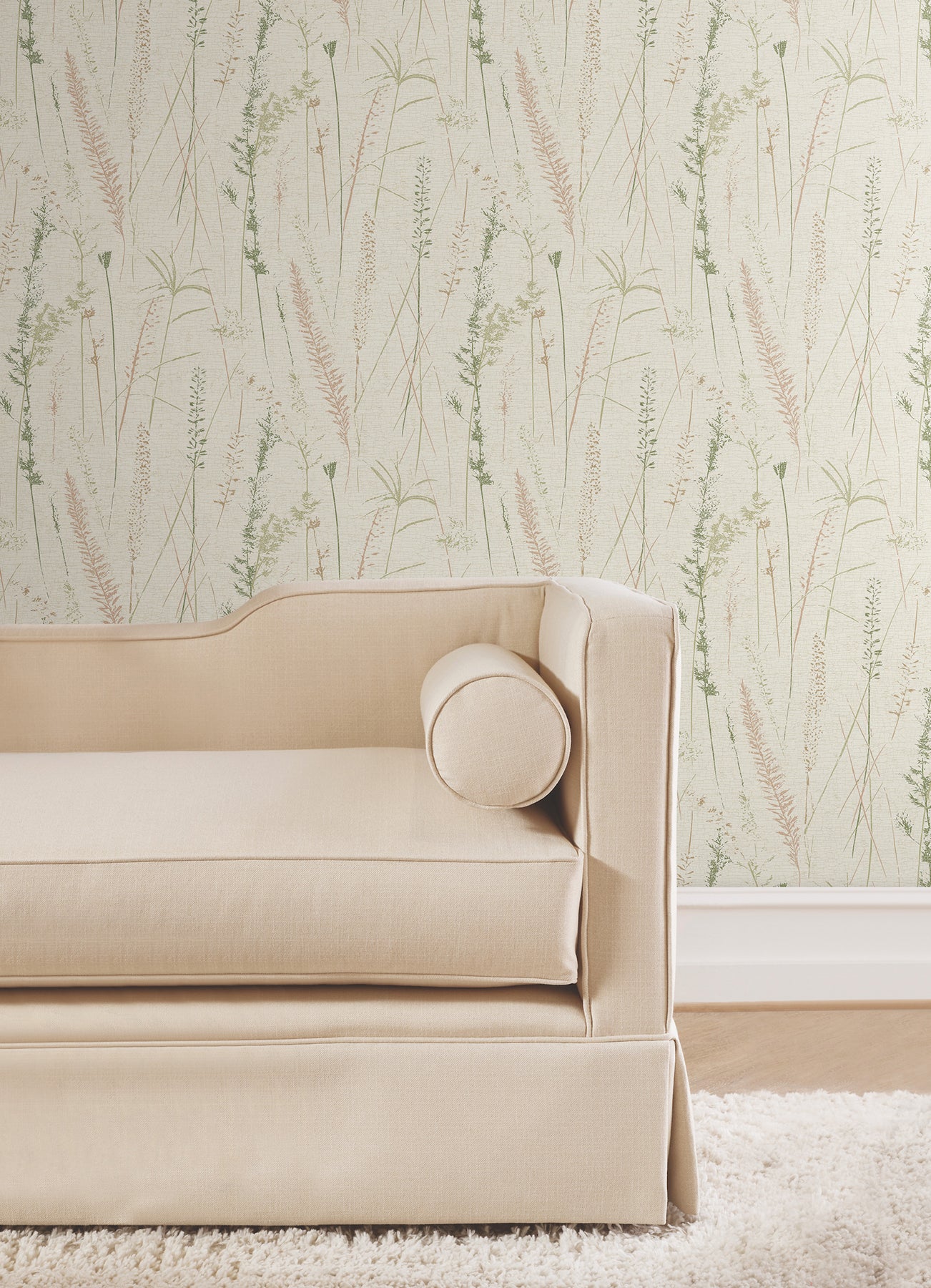 Meadow Splendor wallpaper in salmon color - pattern number LL3238 - by Antonina Vella in the Layered Luxe collection