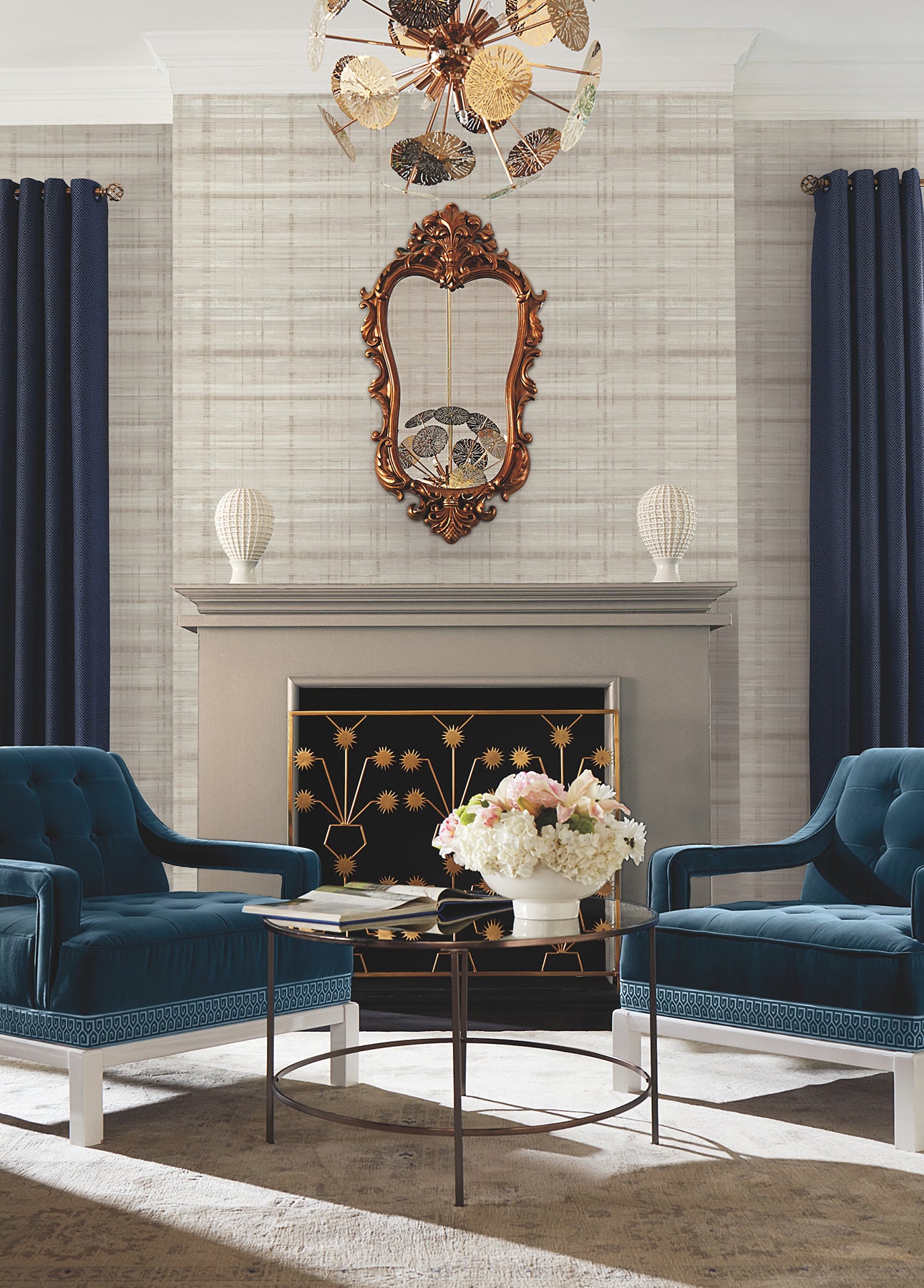 Vanishing Point wallpaper in neutral color - pattern number LL3247 - by Antonina Vella in the Layered Luxe collection