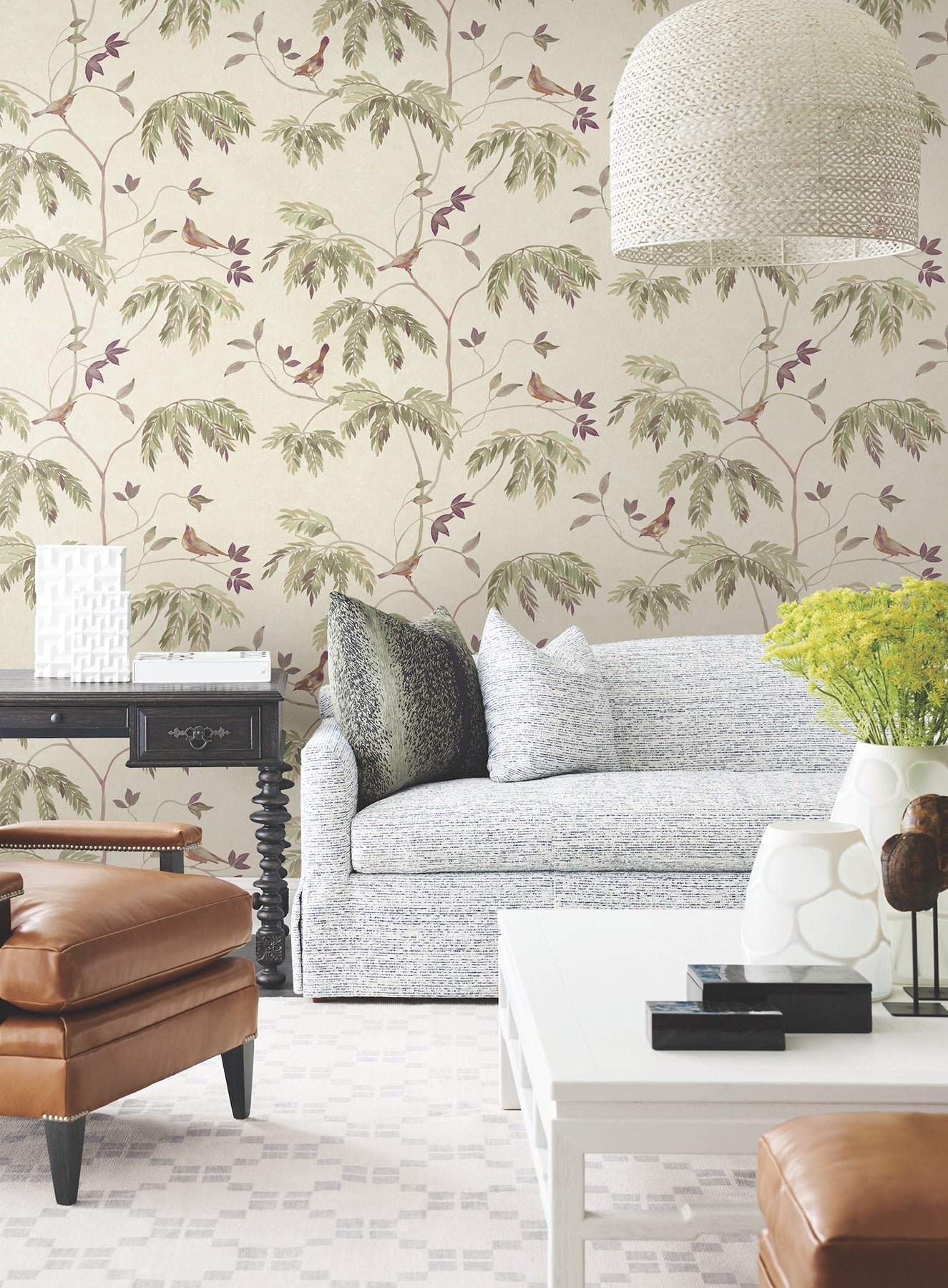 Cillian wallpaper in plum color - pattern number LL3248 - by Antonina Vella in the Layered Luxe collection