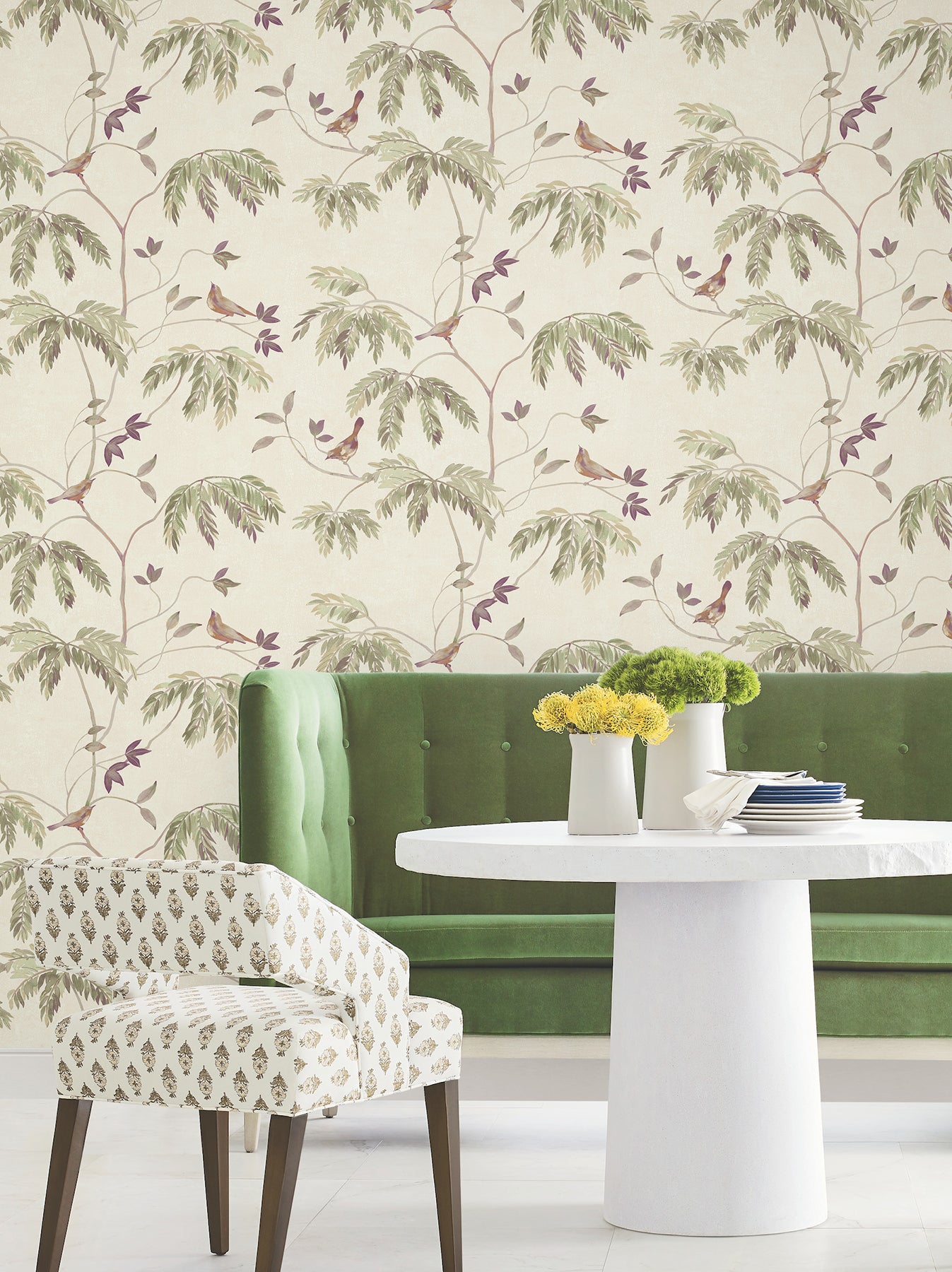 Cillian wallpaper in plum color - pattern number LL3248 - by Antonina Vella in the Layered Luxe collection