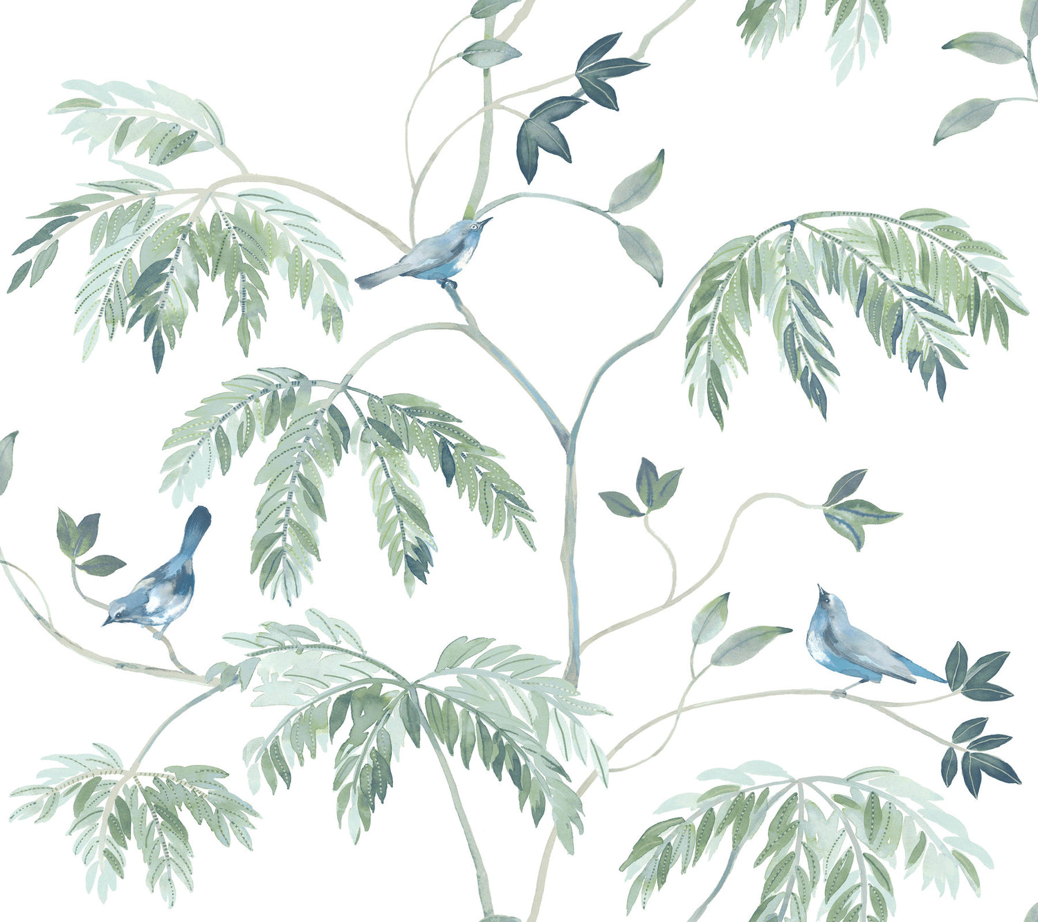 Cillian wallpaper in blue color - pattern number LL3249 - by Antonina Vella in the Layered Luxe collection