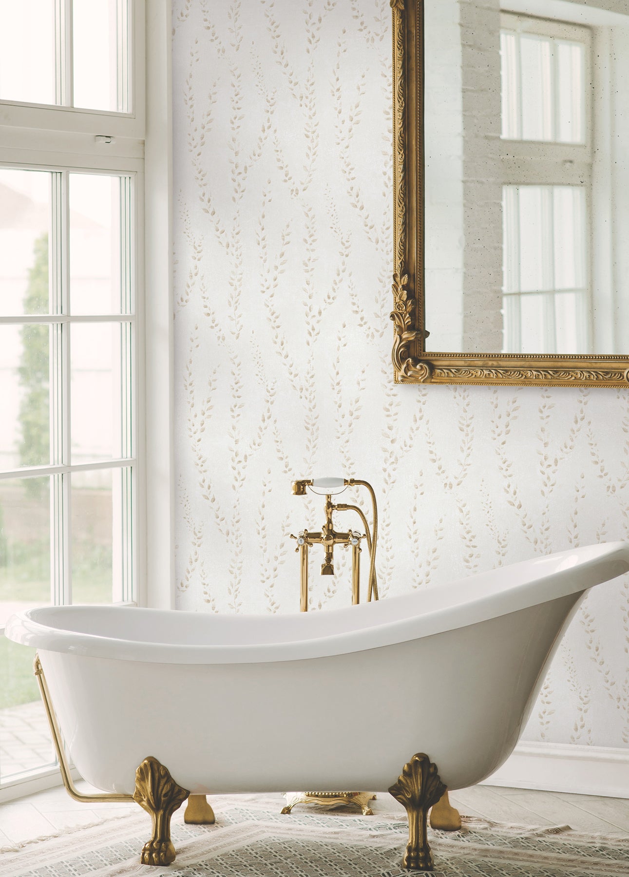 Alpenrose wallpaper in beige color - pattern number LL3254 - by Antonina Vella in the Layered Luxe collection