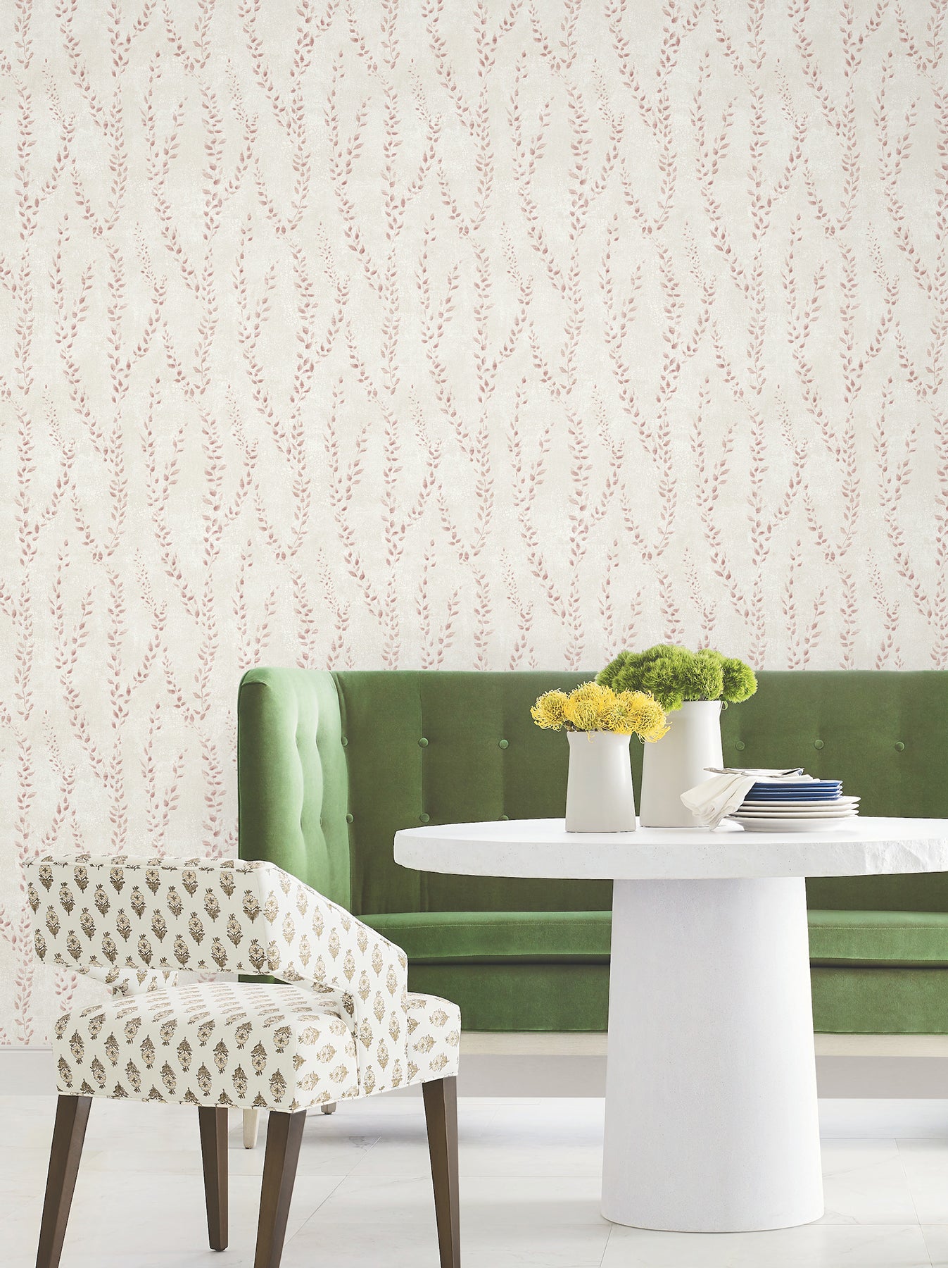 Alpenrose wallpaper in maroon color - pattern number LL3255 - by Antonina Vella in the Layered Luxe collection