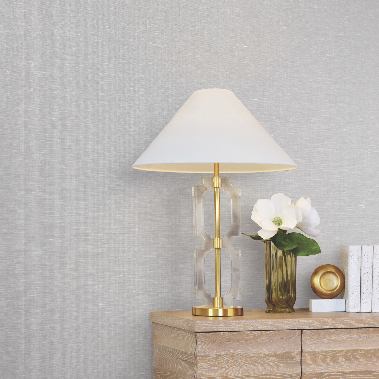 Hempfield Weave wallpaper in light grey color - pattern number LL4348 - by Antonina Vella in the Layered Luxe collection