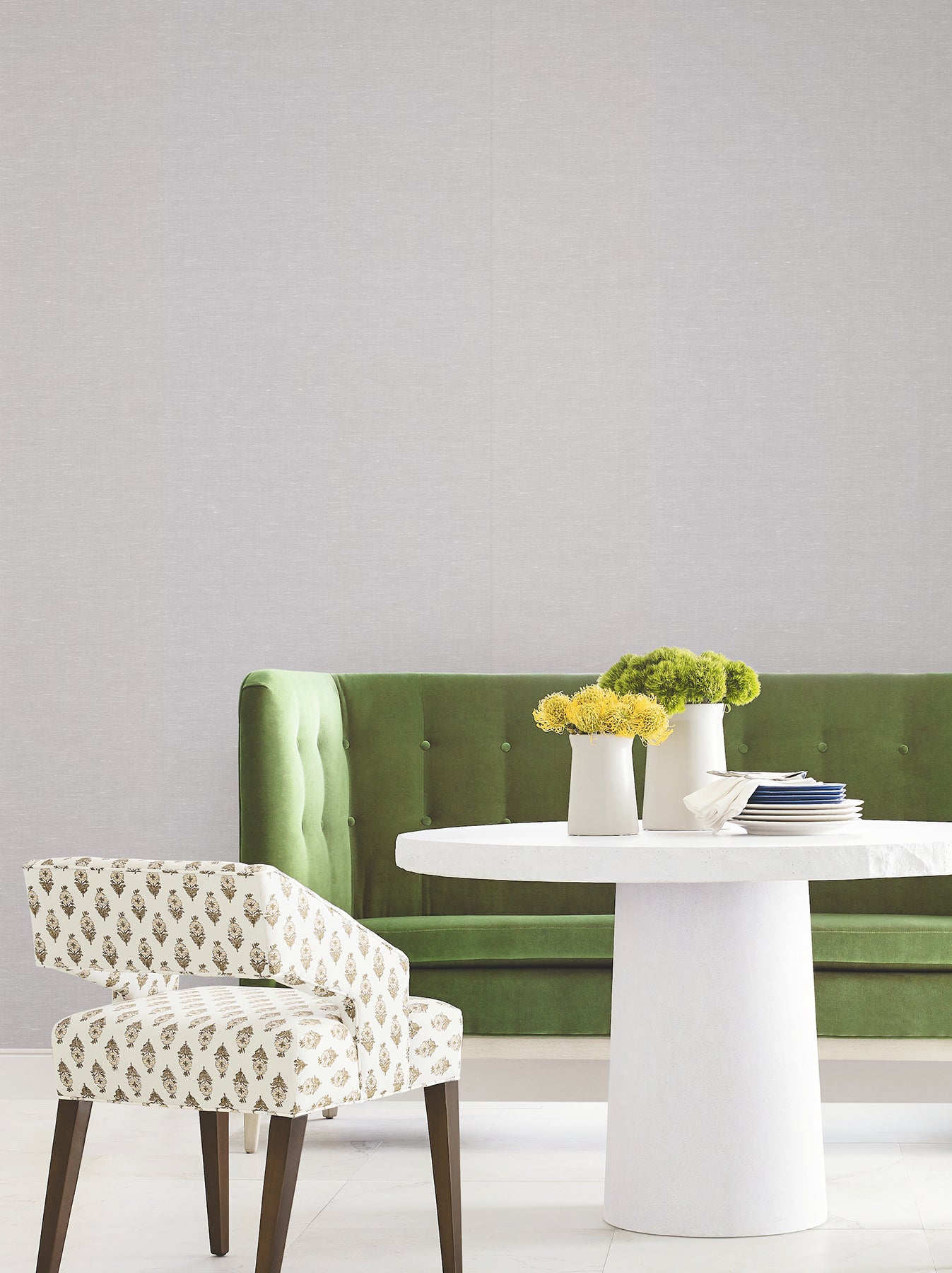 Hempfield Weave wallpaper in light grey color - pattern number LL4348 - by Antonina Vella in the Layered Luxe collection