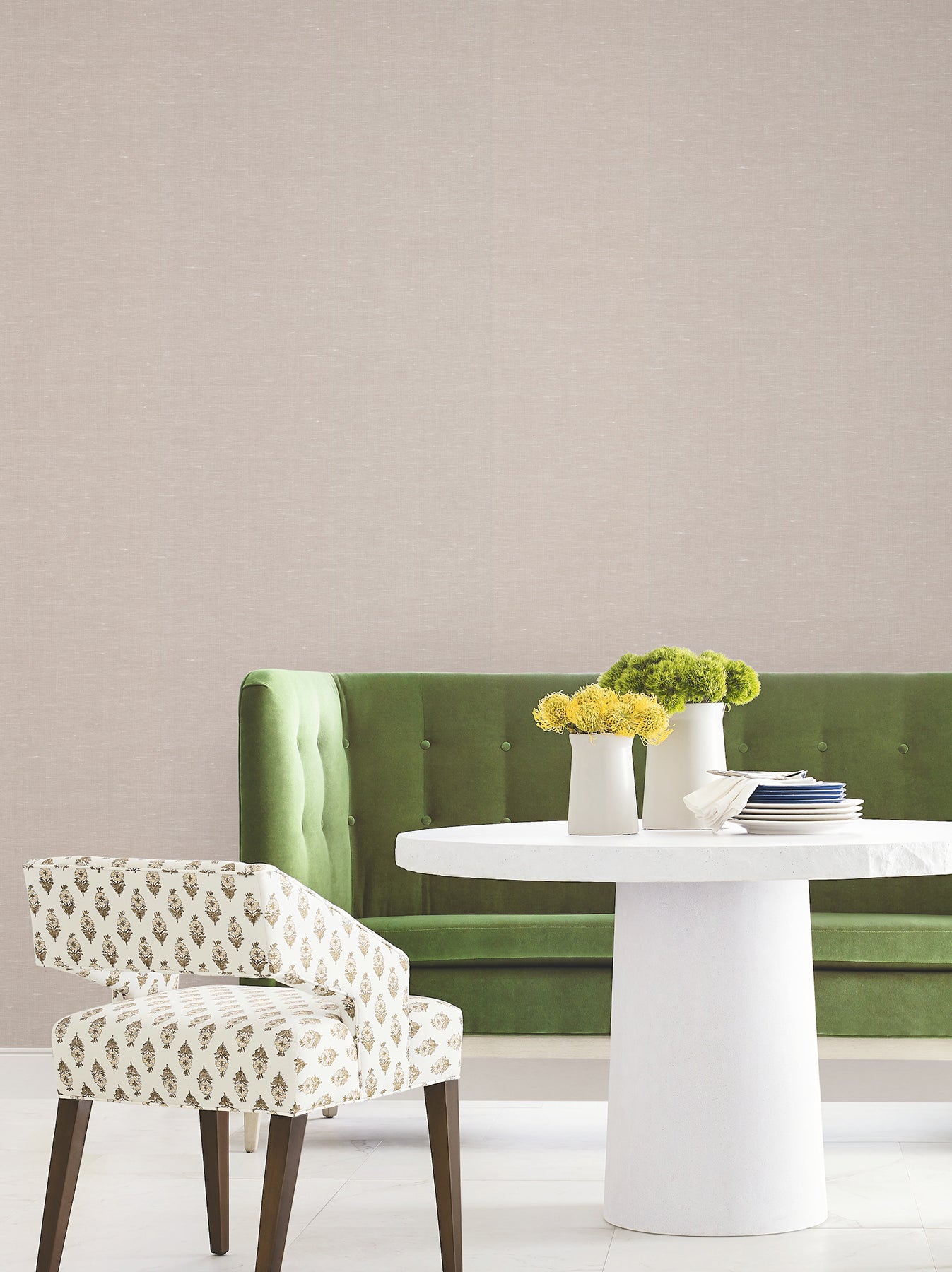 Hempfield Weave wallpaper in beige color - pattern number LL4349 - by Antonina Vella in the Layered Luxe collection