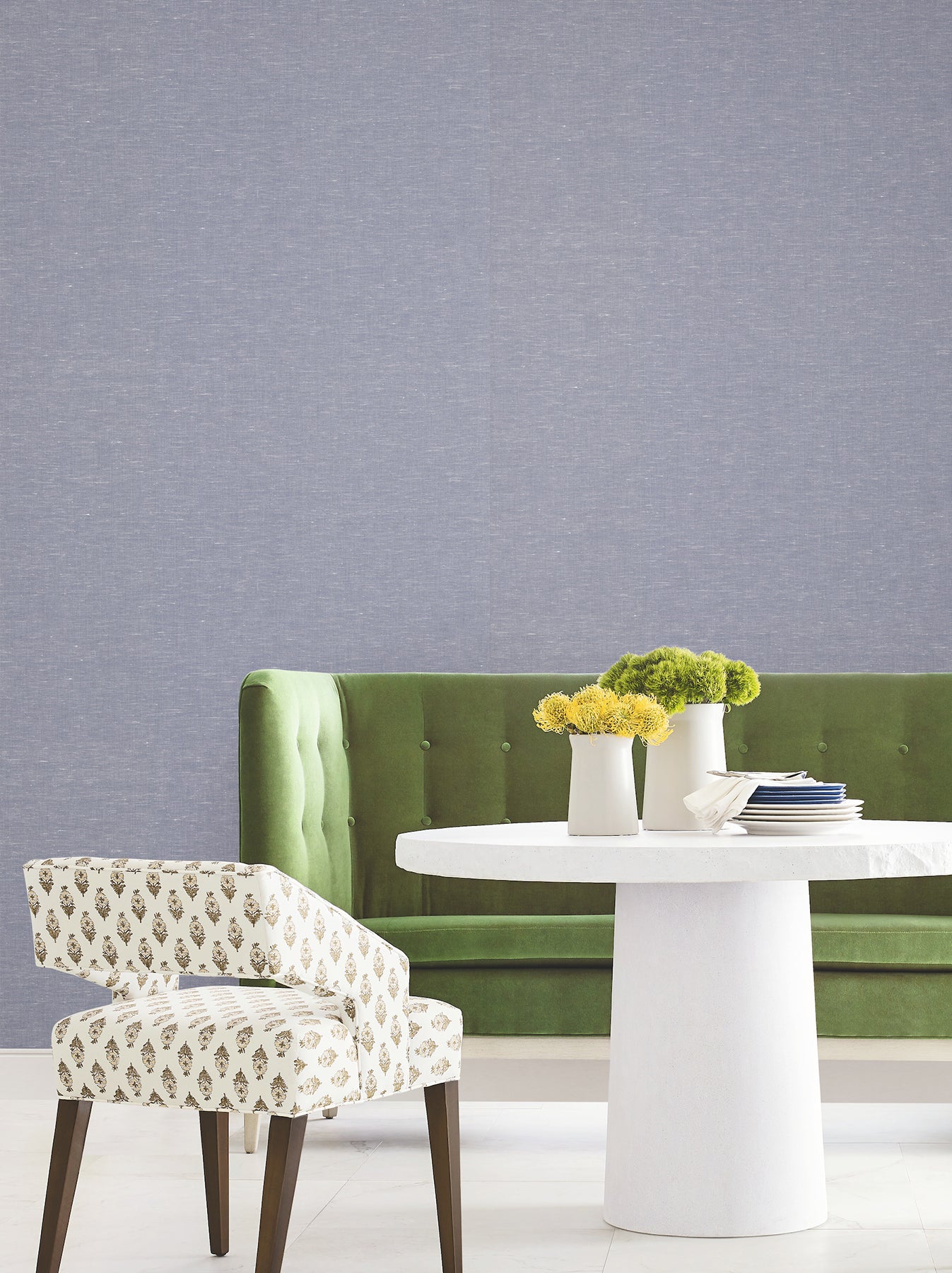 Hempfield Weave wallpaper in blue color - pattern number LL4351 - by Antonina Vella in the Layered Luxe collection