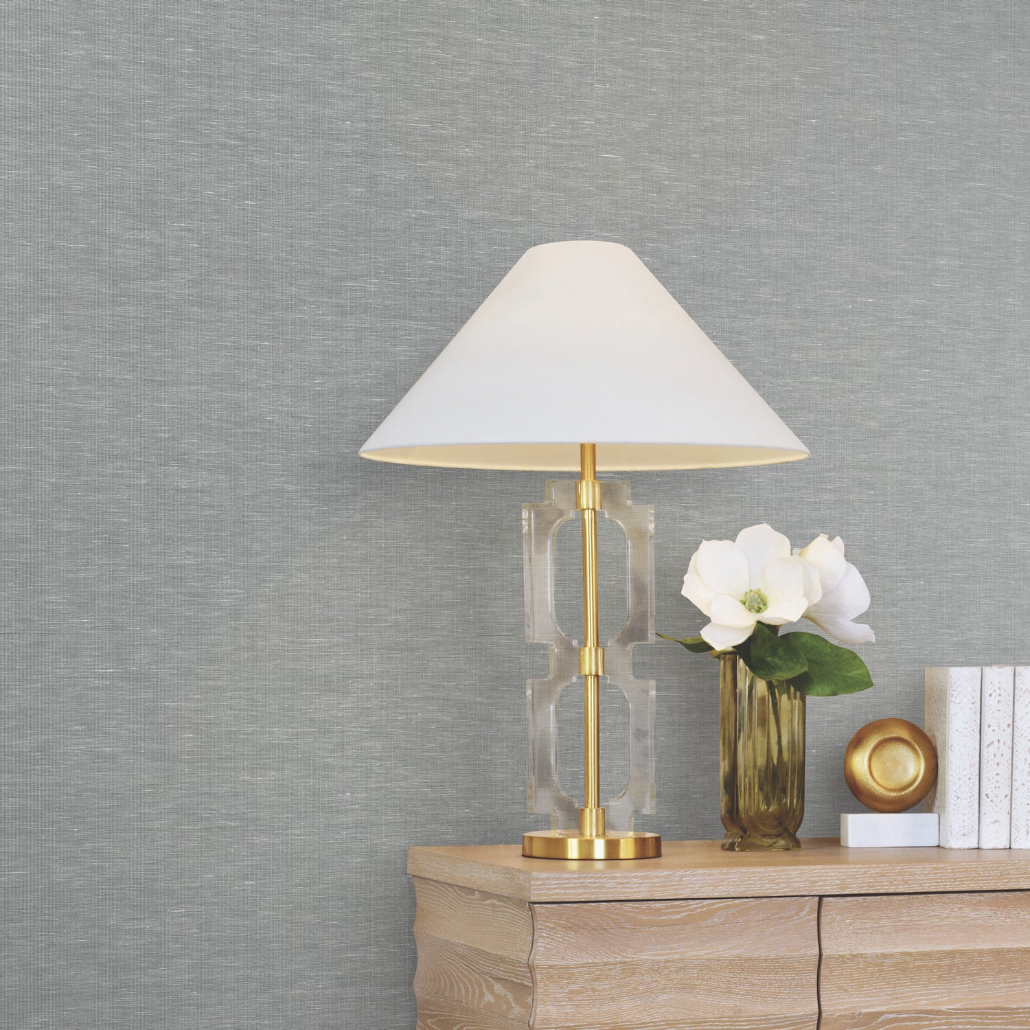Hempfield Weave wallpaper in sea green color - pattern number LL4352 - by Antonina Vella in the Layered Luxe collection