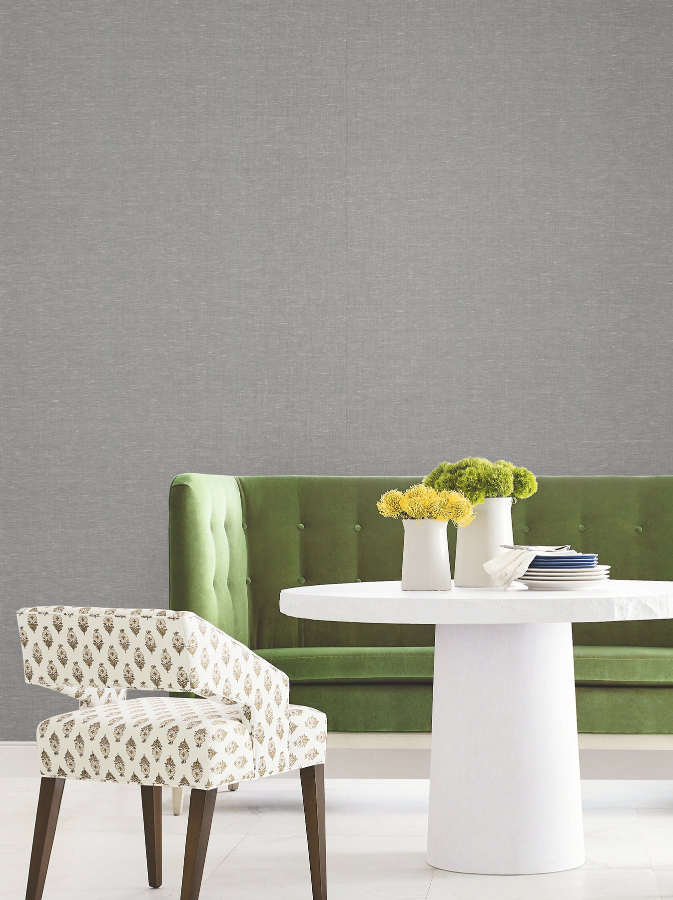 Hempfield Weave wallpaper in sea green color - pattern number LL4352 - by Antonina Vella in the Layered Luxe collection
