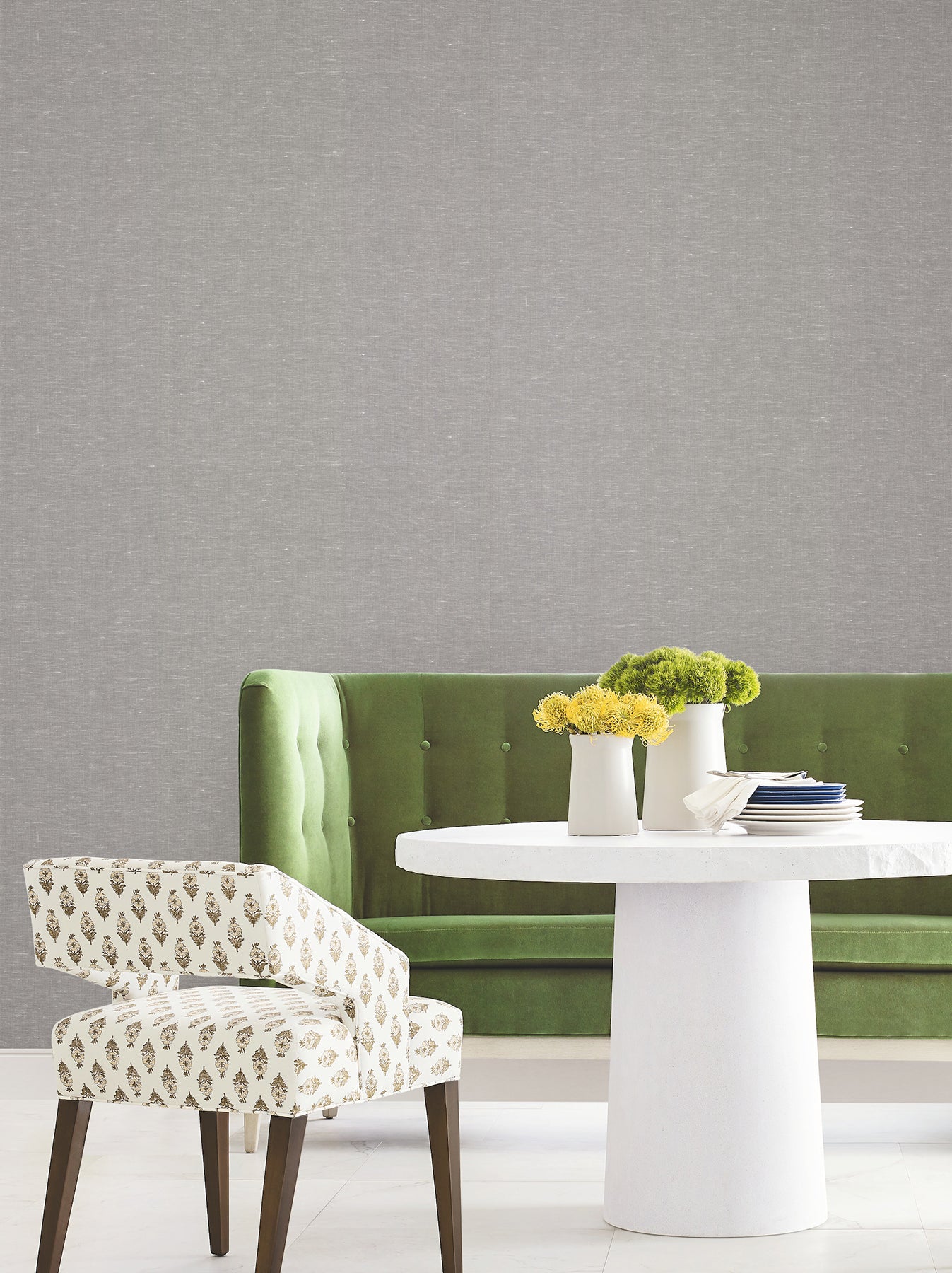 Hempfield Weave wallpaper in charcoal color - pattern number LL4353 - by Antonina Vella in the Layered Luxe collection
