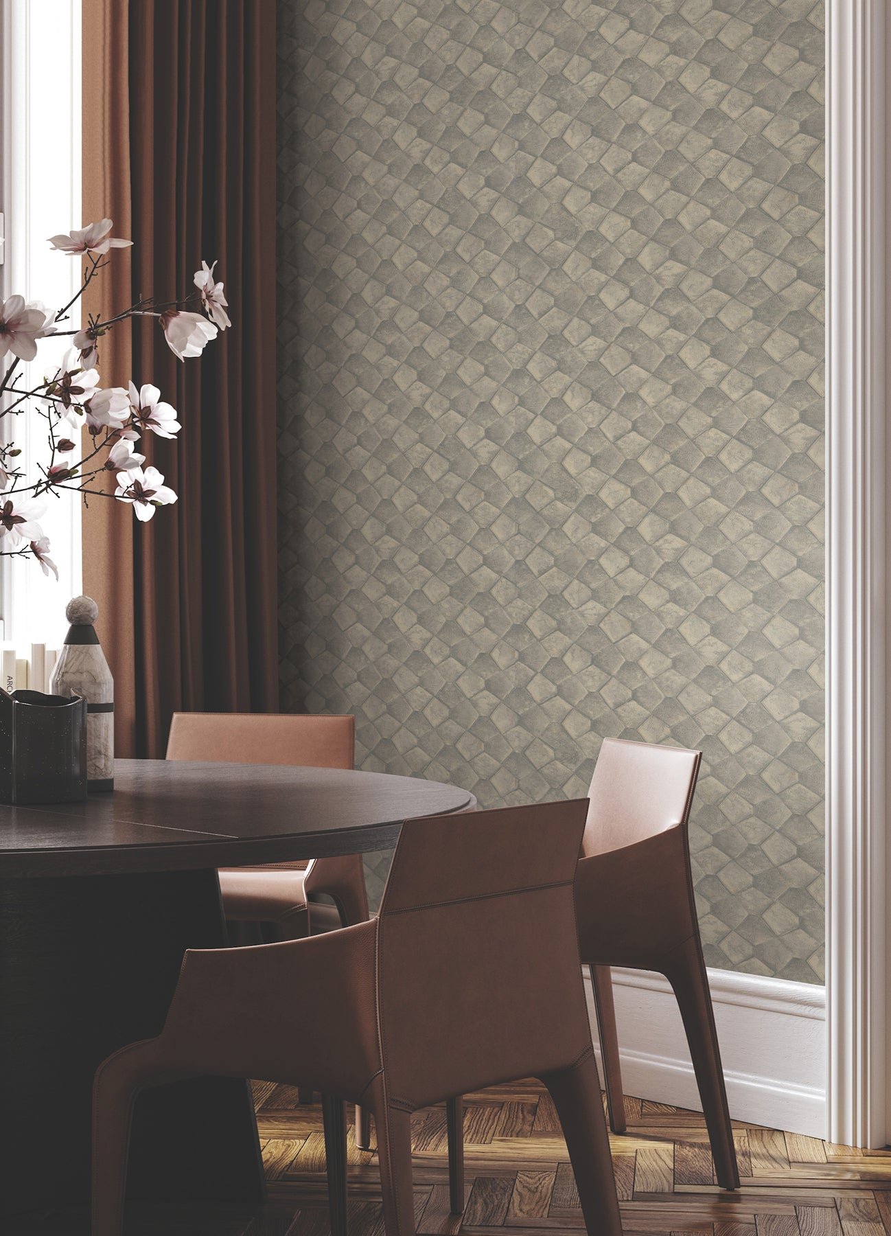Waterford wallpaper in gold color - pattern number MA34909 - by Antonina Vella in the Opulent Accents collection
