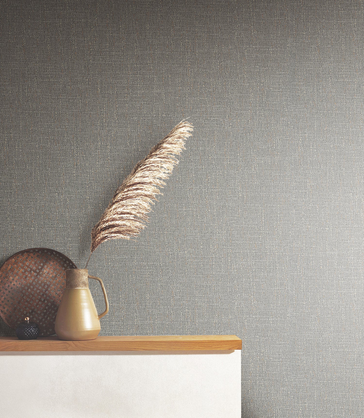 Highland Tweed wallpaper in dark grey color - pattern number MA34915 - by Antonina Vella in the Opulent Accents collection