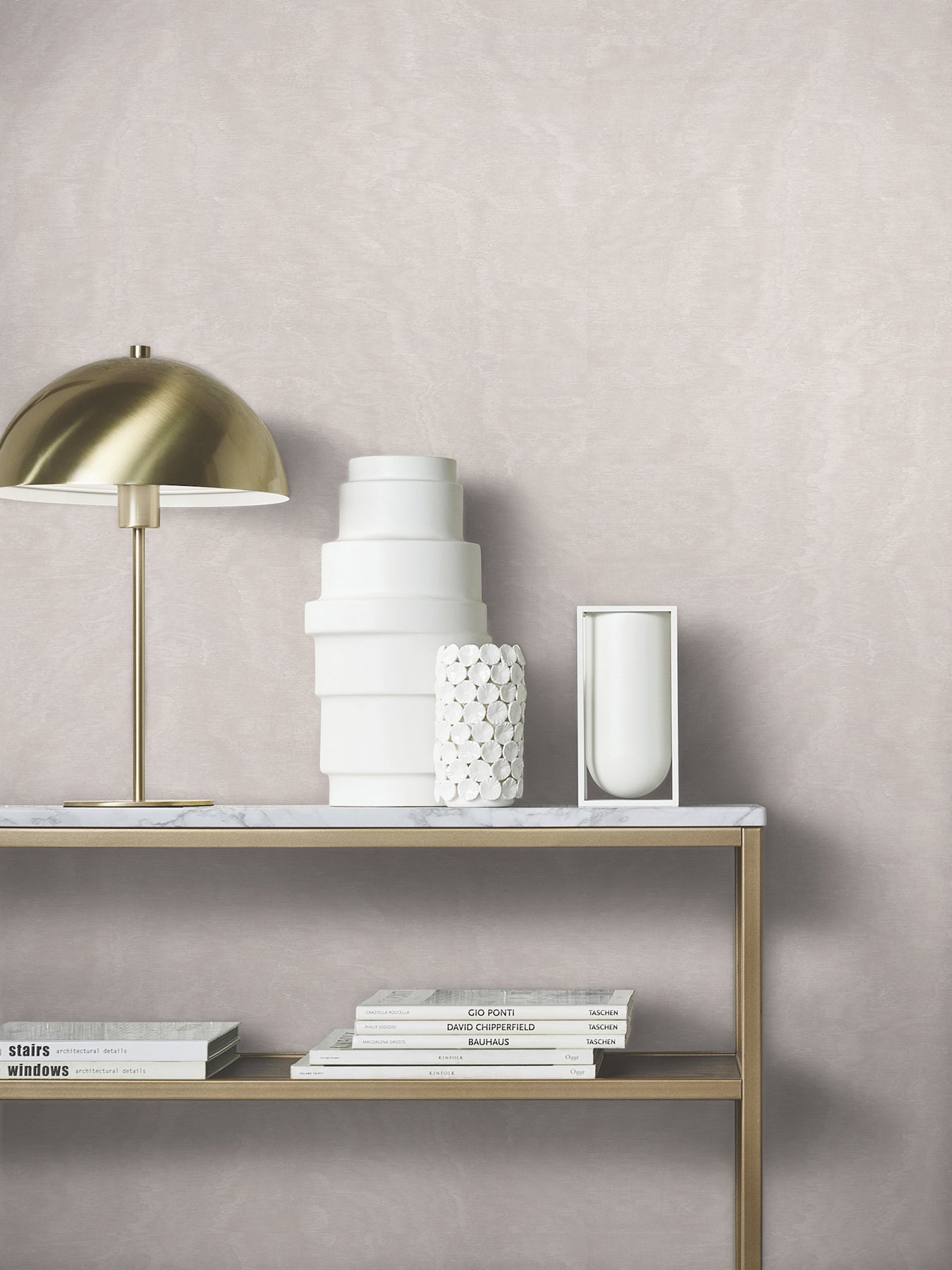 Shimmering Moire wallpaper in dove color - pattern number MA34920 - by Antonina Vella in the Opulent Accents collection