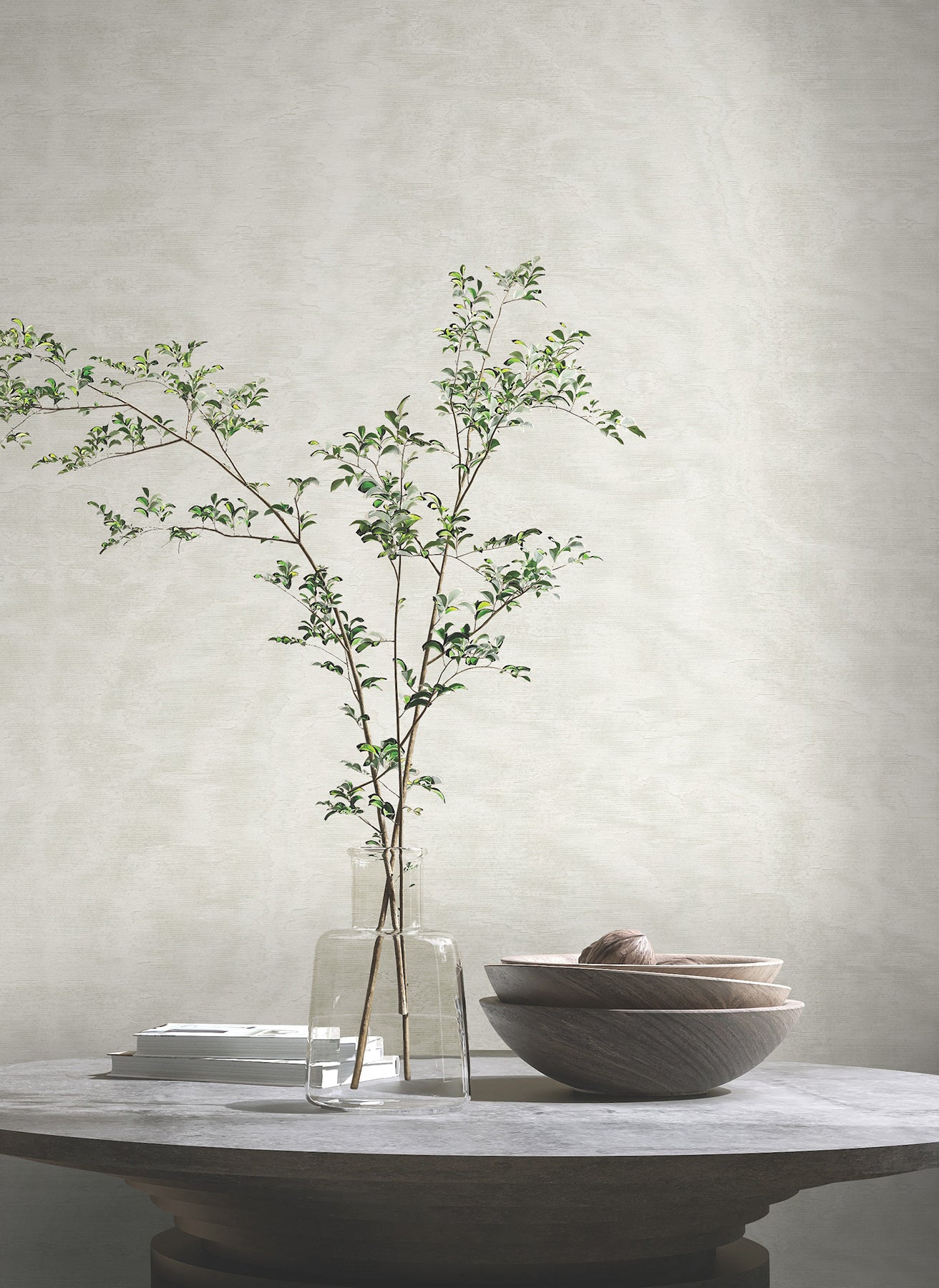 Shimmering Moire wallpaper in white color - pattern number MA34921 - by Antonina Vella in the Opulent Accents collection