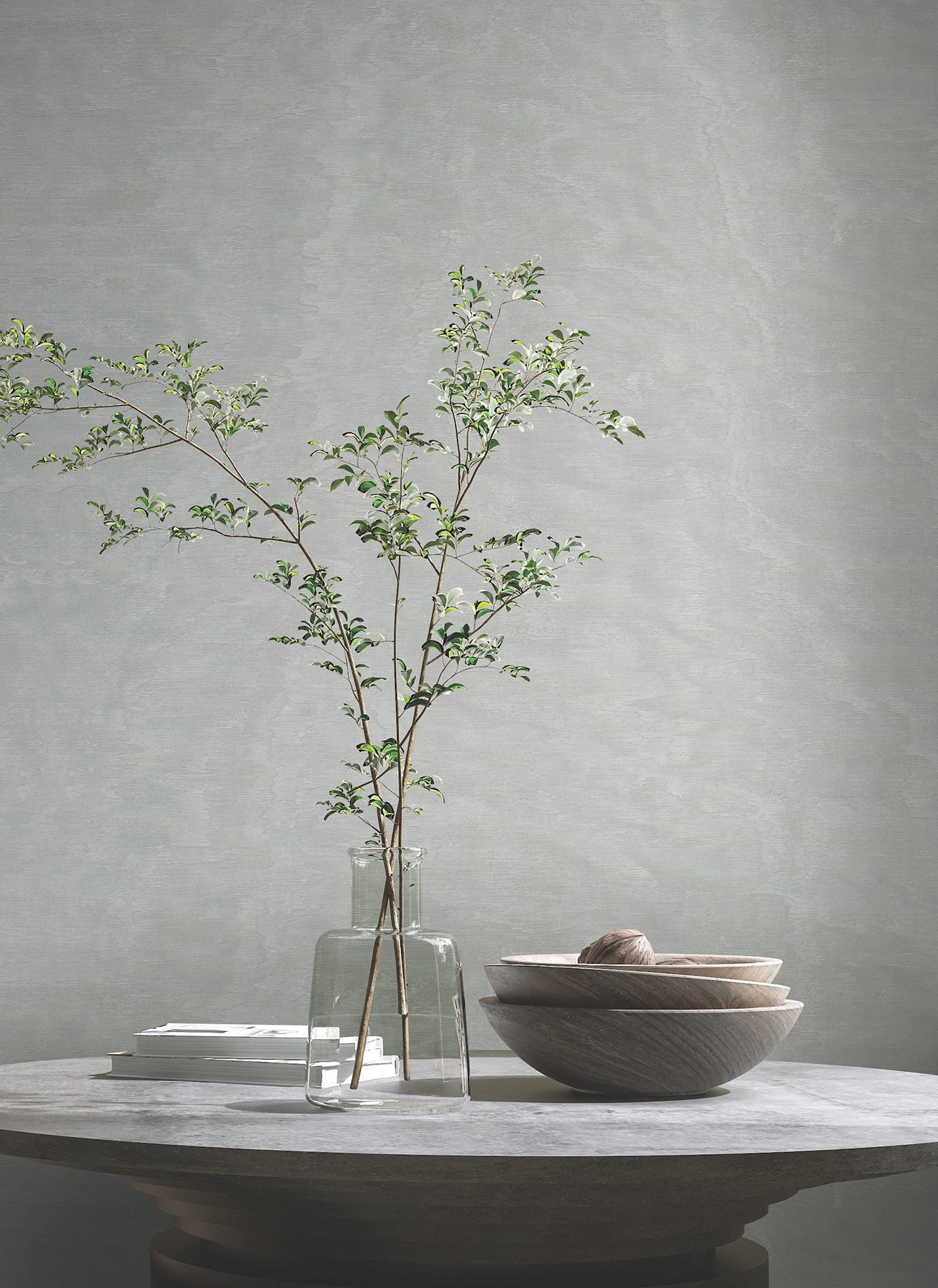 Shimmering Moire wallpaper in silver color - pattern number MA34923 - by Antonina Vella in the Opulent Accents collection