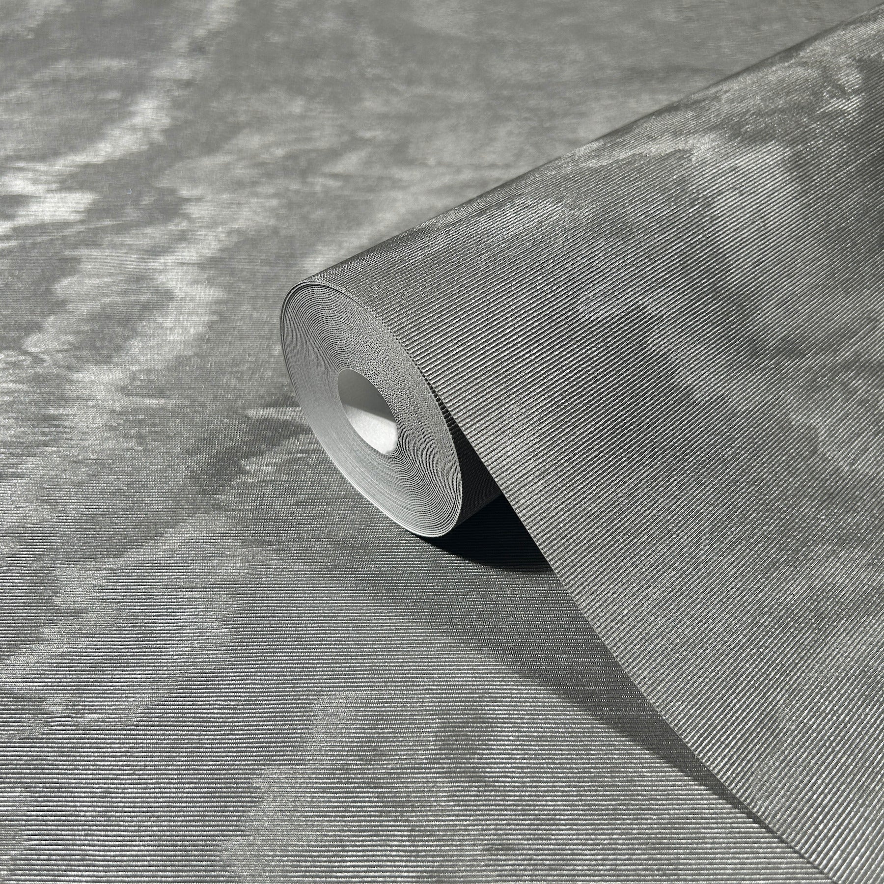 Shimmering Moire wallpaper in pewter color - pattern number MA34924 - by Antonina Vella in the Opulent Accents collection