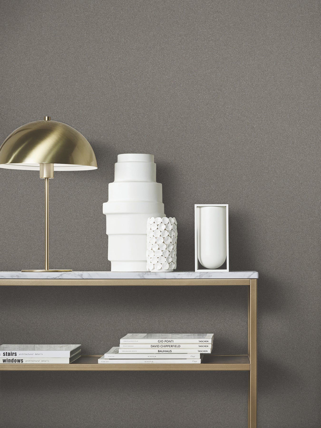 Glistening Quartz wallpaper in pewter color - pattern number MA34943 - by Antonina Vella in the Opulent Accents collection