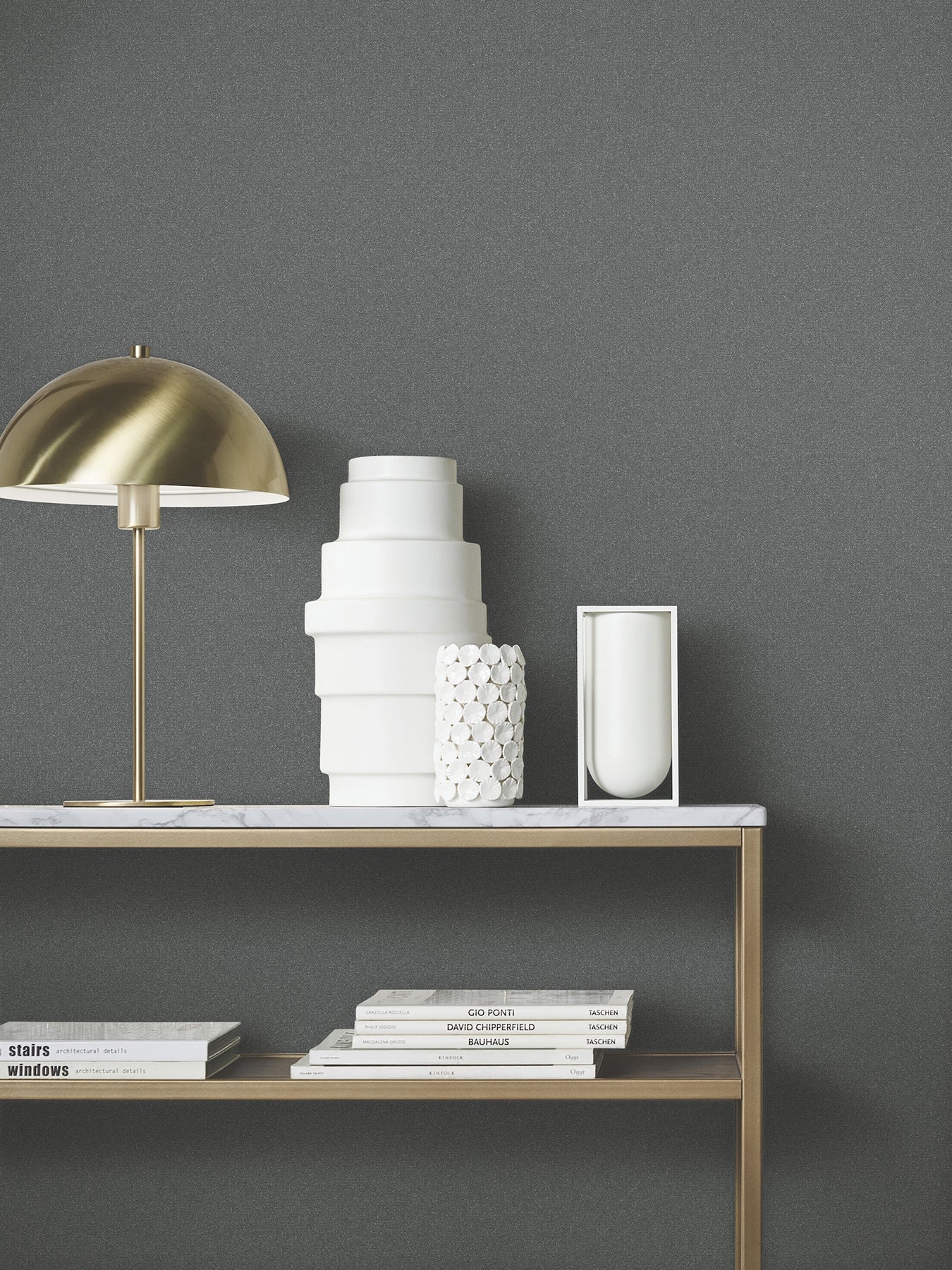 Glistening Quartz wallpaper in charcoal color - pattern number MA34945 - by Antonina Vella in the Opulent Accents collection