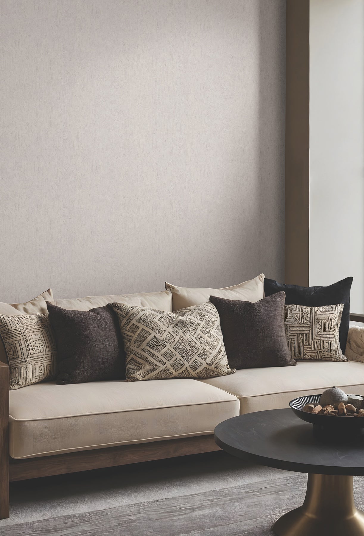 Dustan wallpaper in beige color - pattern number MA35523 - by Antonina Vella in the Opulent Accents collection