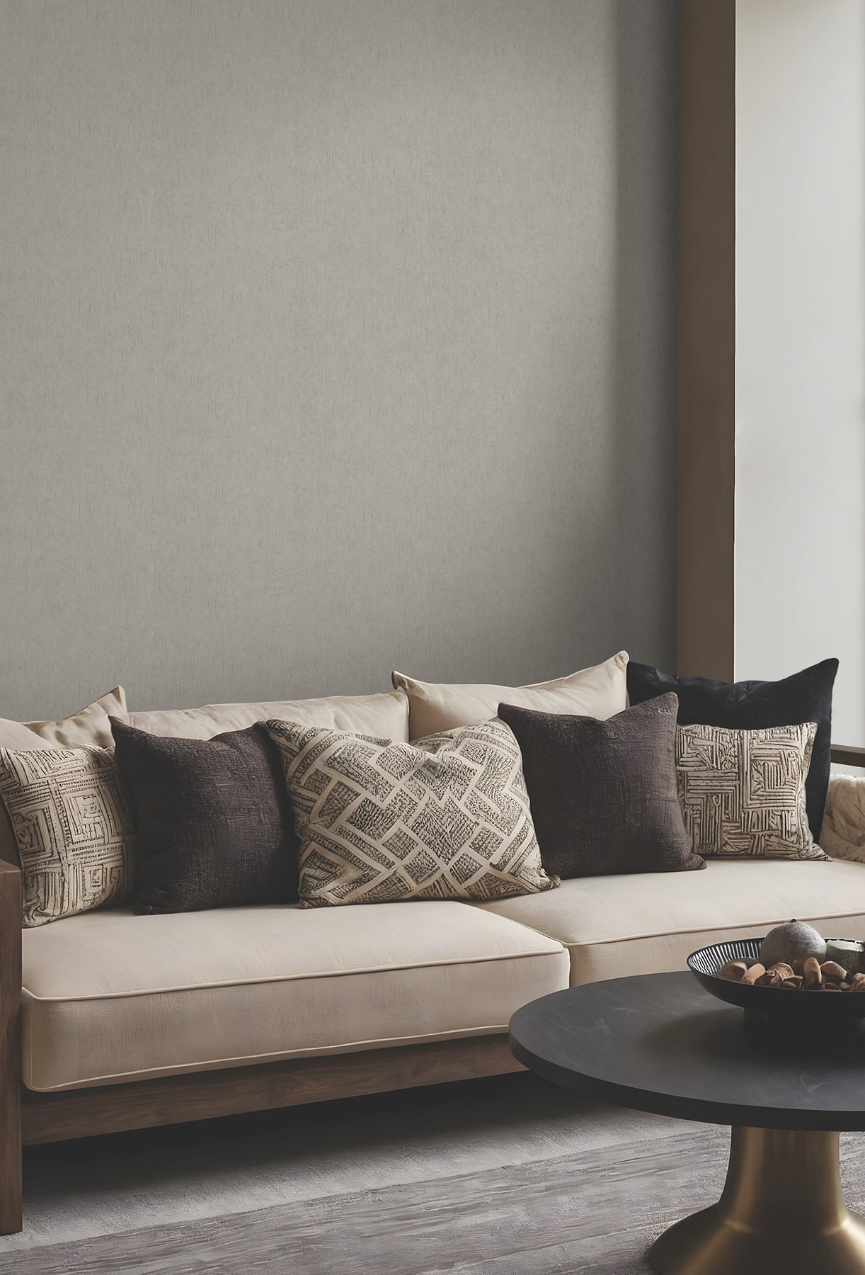 Dustan wallpaper in taupe color - pattern number MA35525 - by Antonina Vella in the Opulent Accents collection