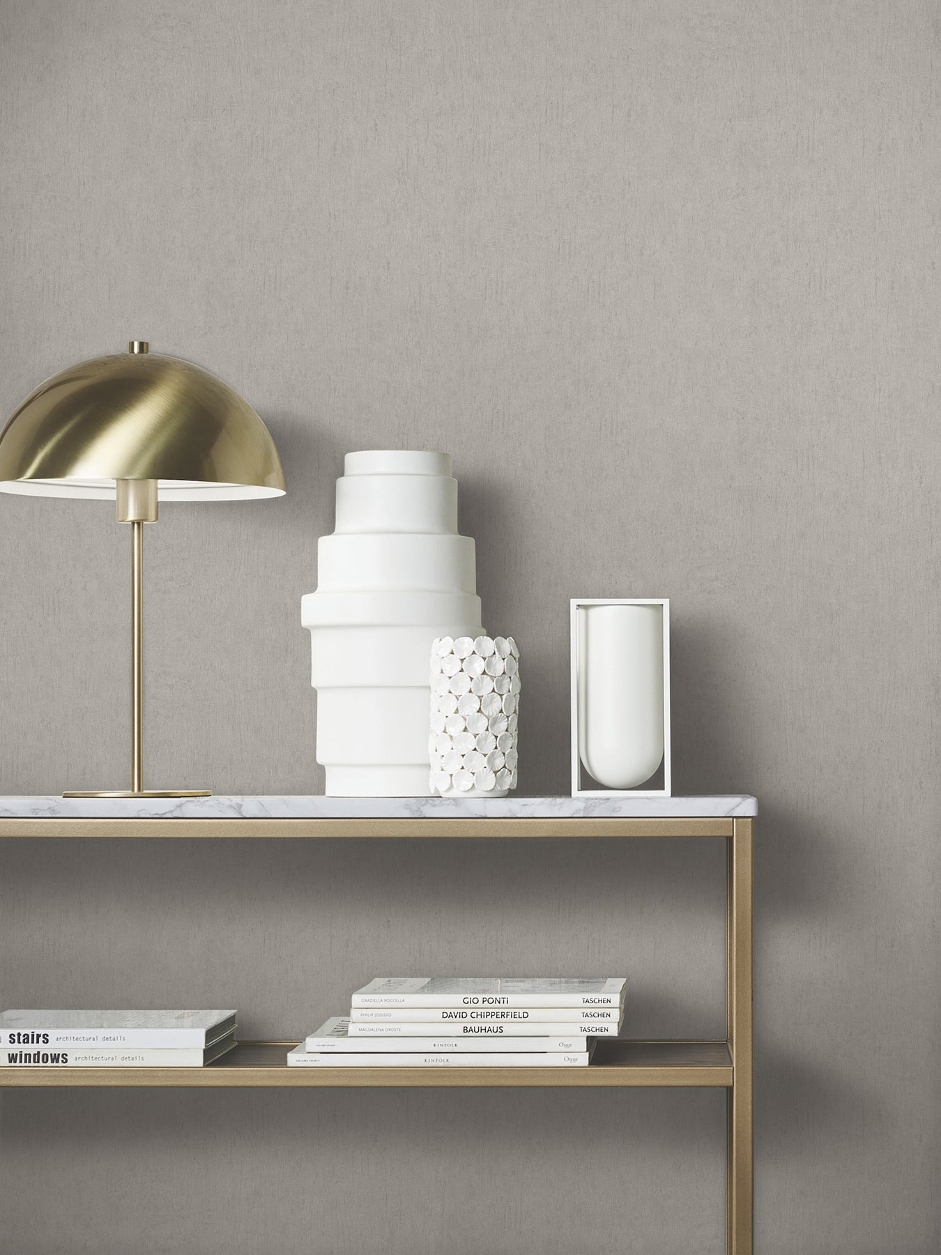 Dustan wallpaper in taupe color - pattern number MA35525 - by Antonina Vella in the Opulent Accents collection