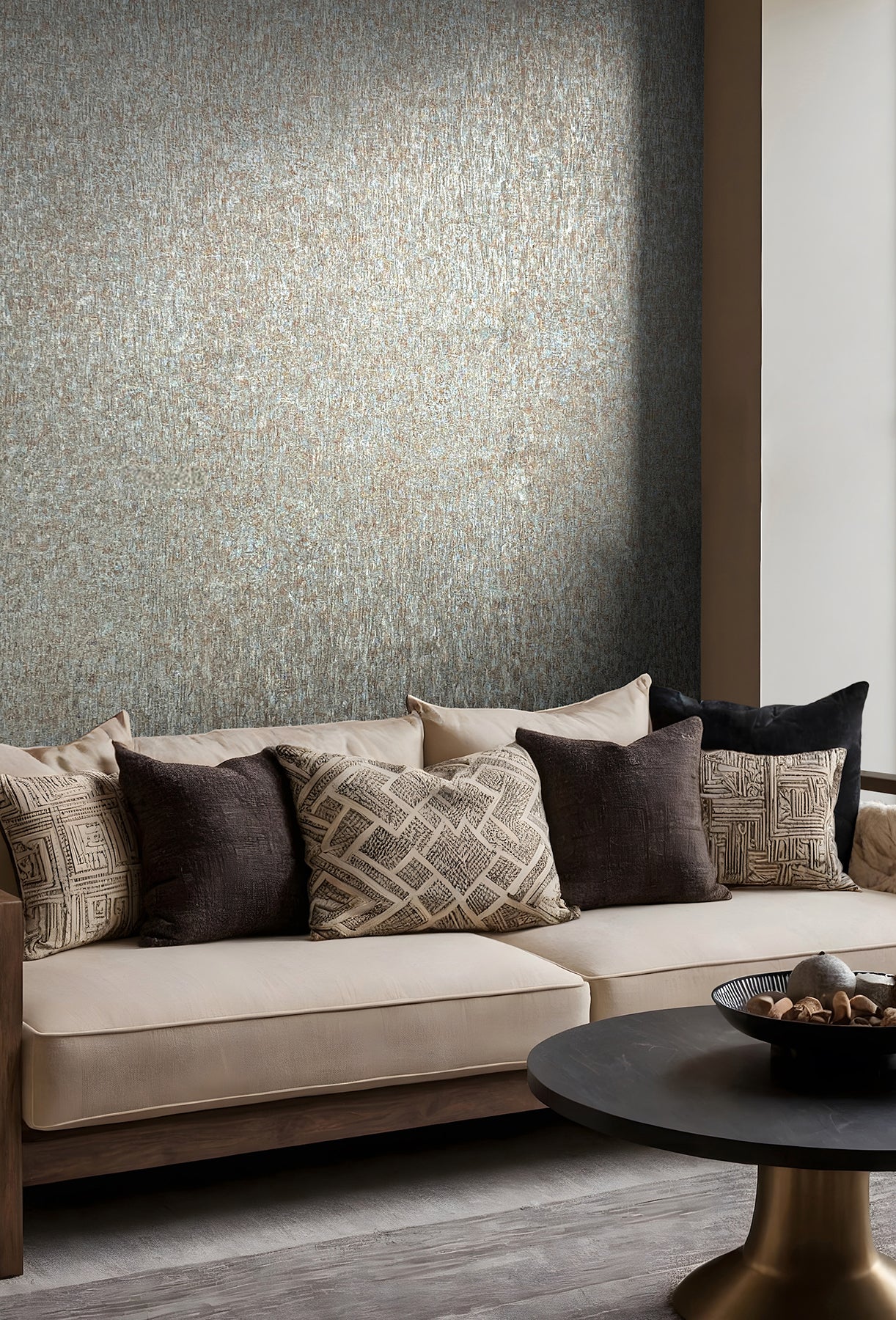 Dustan wallpaper in teal color - pattern number MA35526 - by Antonina Vella in the Opulent Accents collection