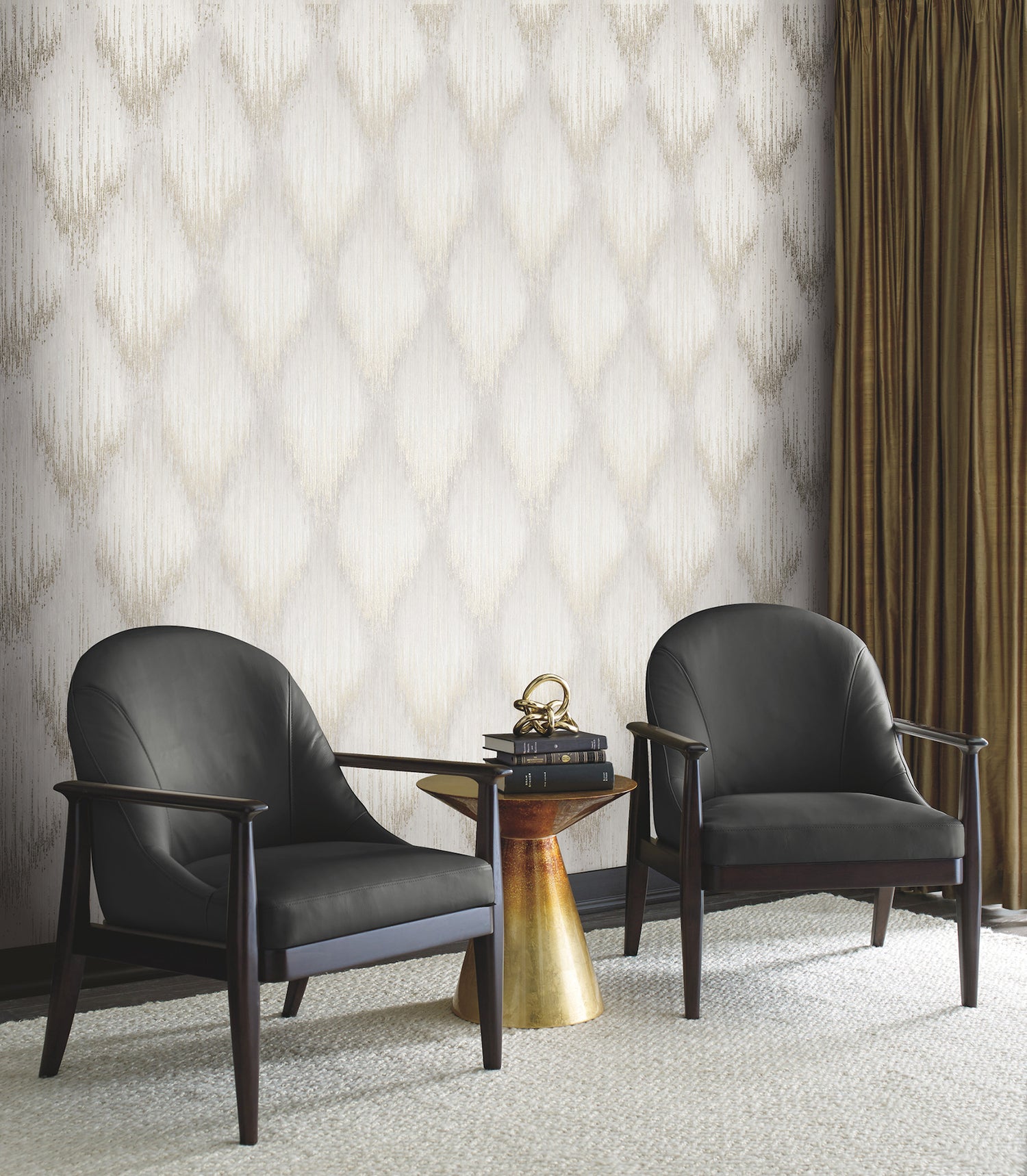 Starfall wallpaper in dove color - pattern number MA35801 - by Antonina Vella in the Opulent Accents collection