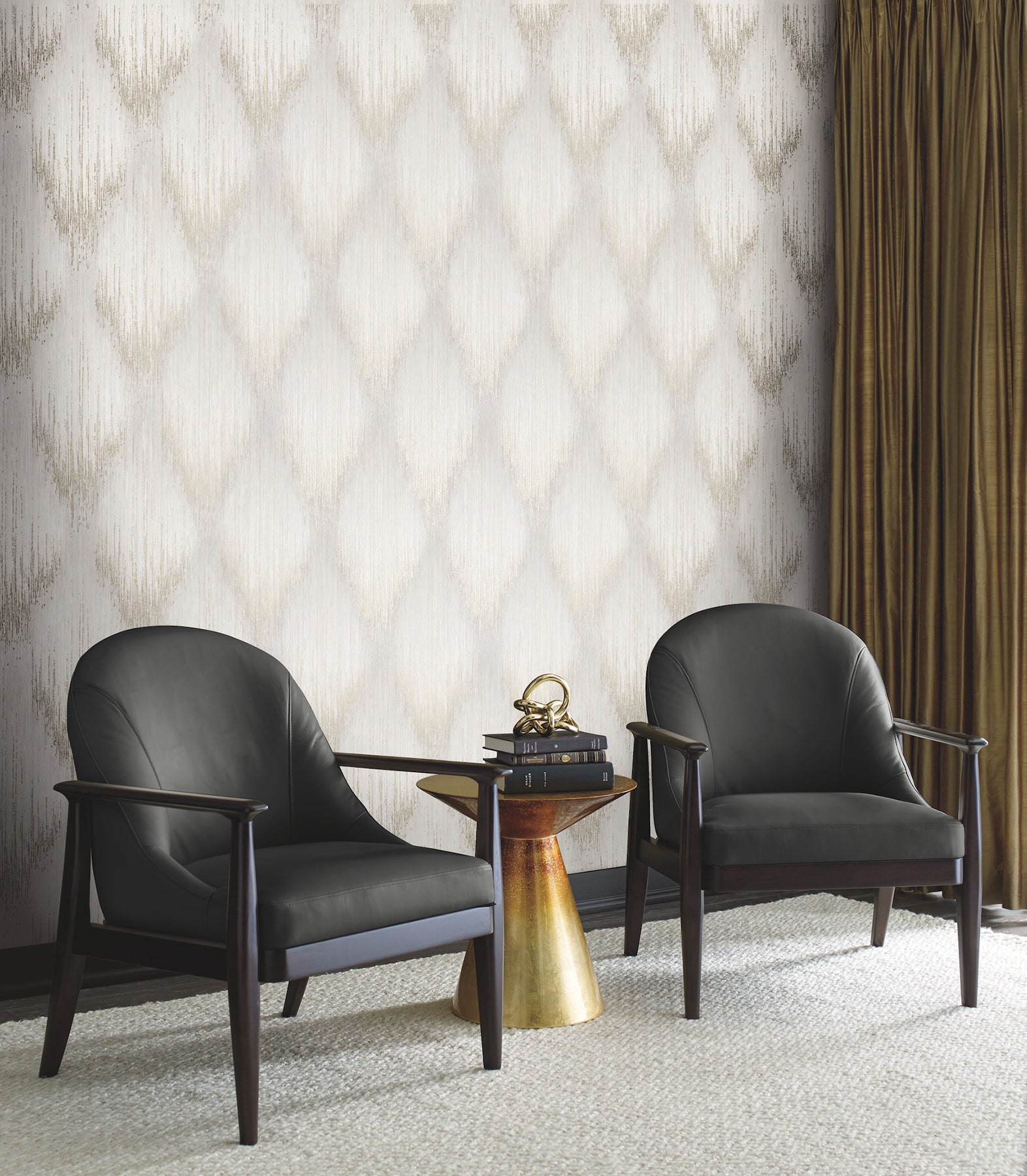 Starfall wallpaper in dove color - pattern number MA35801 - by Antonina Vella in the Opulent Accents collection