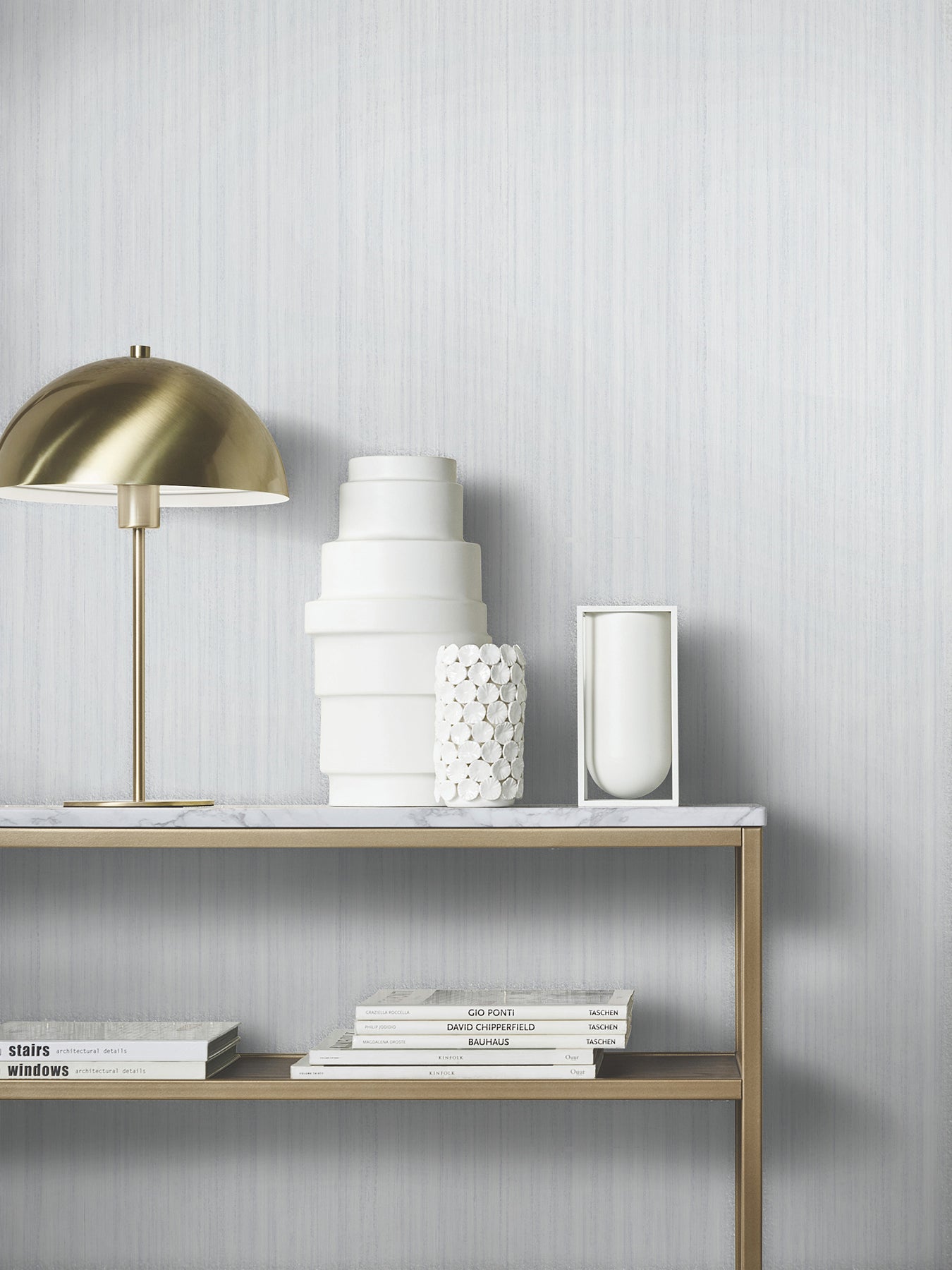 Indra wallpaper in light grey color - pattern number MA35832 - by Antonina Vella in the Opulent Accents collection