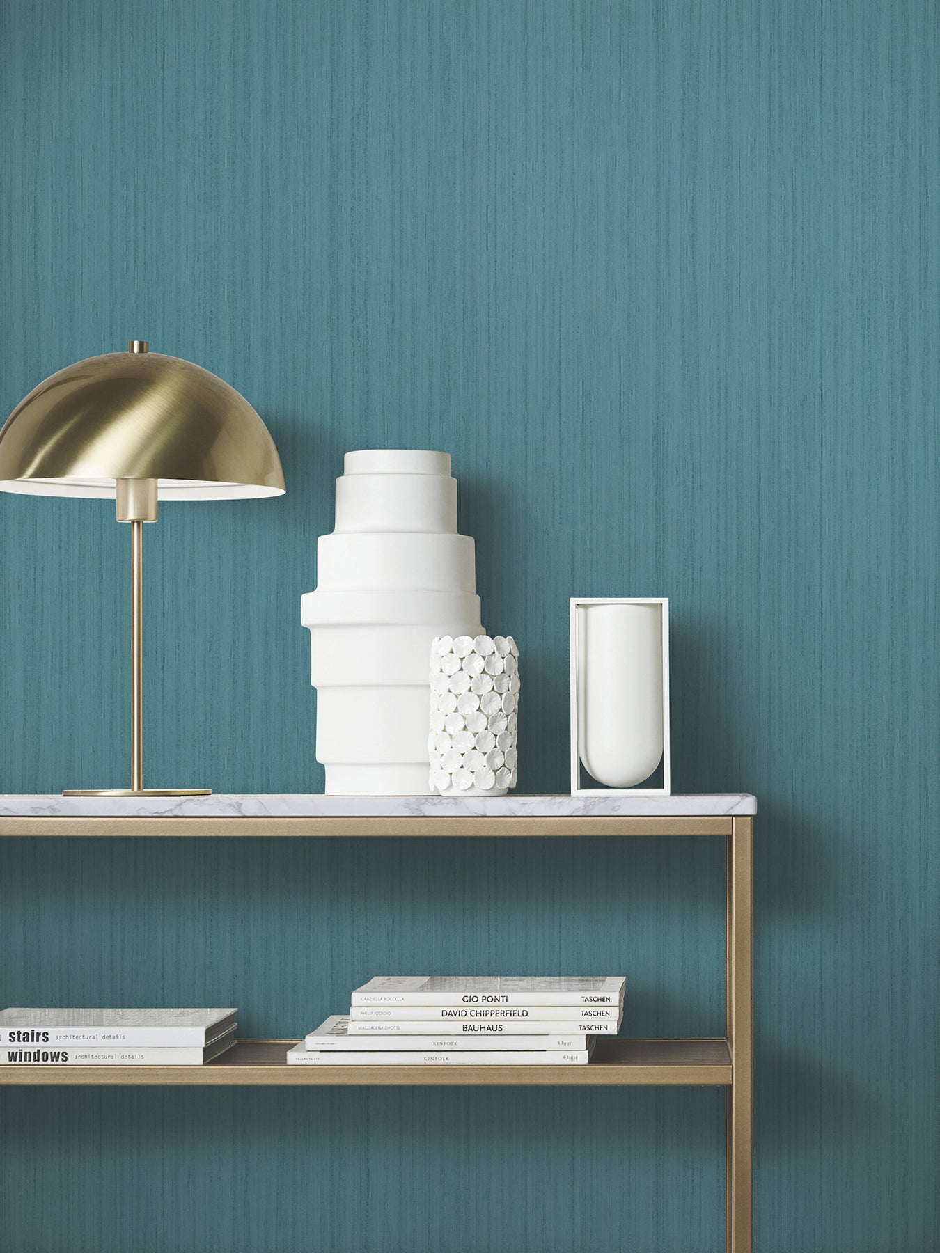 Indra wallpaper in teal color - pattern number MA35838 - by Antonina Vella in the Opulent Accents collection