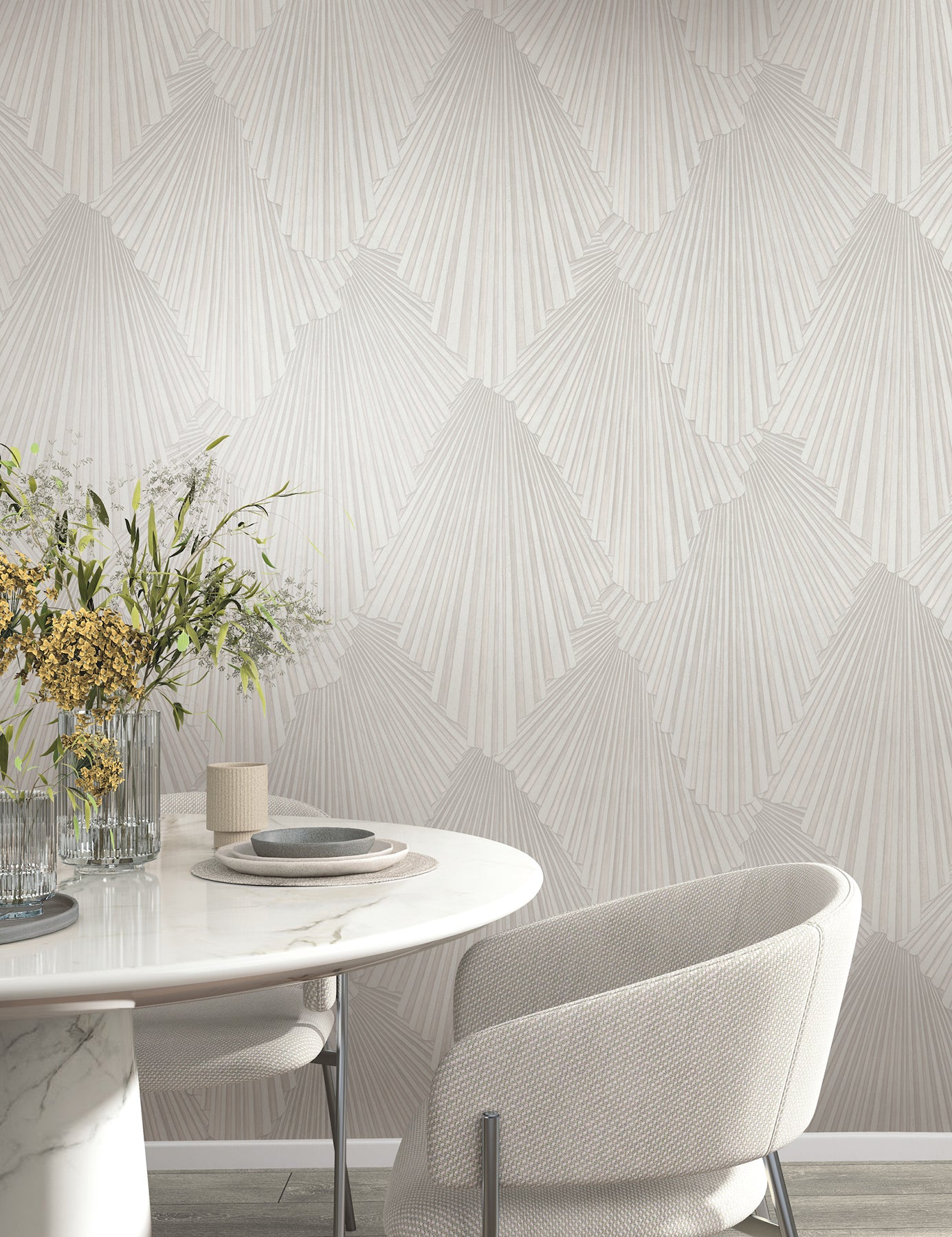 Lumiere wallpaper in champagne color - pattern number MA35847 - by Antonina Vella in the Opulent Accents collection