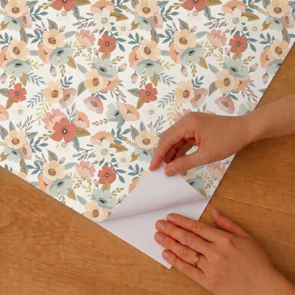 Forna Floral Peel and Stick Wallpaper in White color - pattern number MIAPS2-01 - by Veer Decor in the Mia Charros Peel and Stick Collection collection