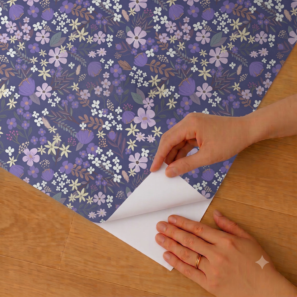Margarida Floral Peel and Stick Wallpaper in Purple color - pattern number MIAPS3-01 - by Veer Decor in the Mia Charros Peel and Stick Collection collection