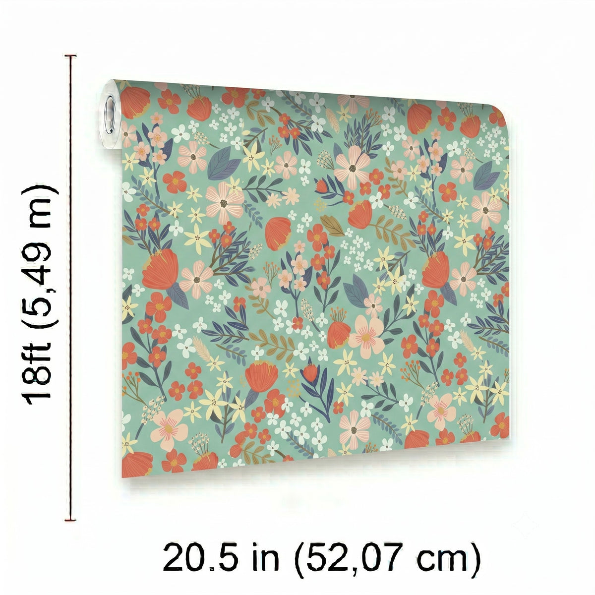 Margarida Floral Peel and Stick Wallpaper in Green color - pattern number MIAPS3-02 - by Veer Decor in the Mia Charros Peel and Stick Collection collection