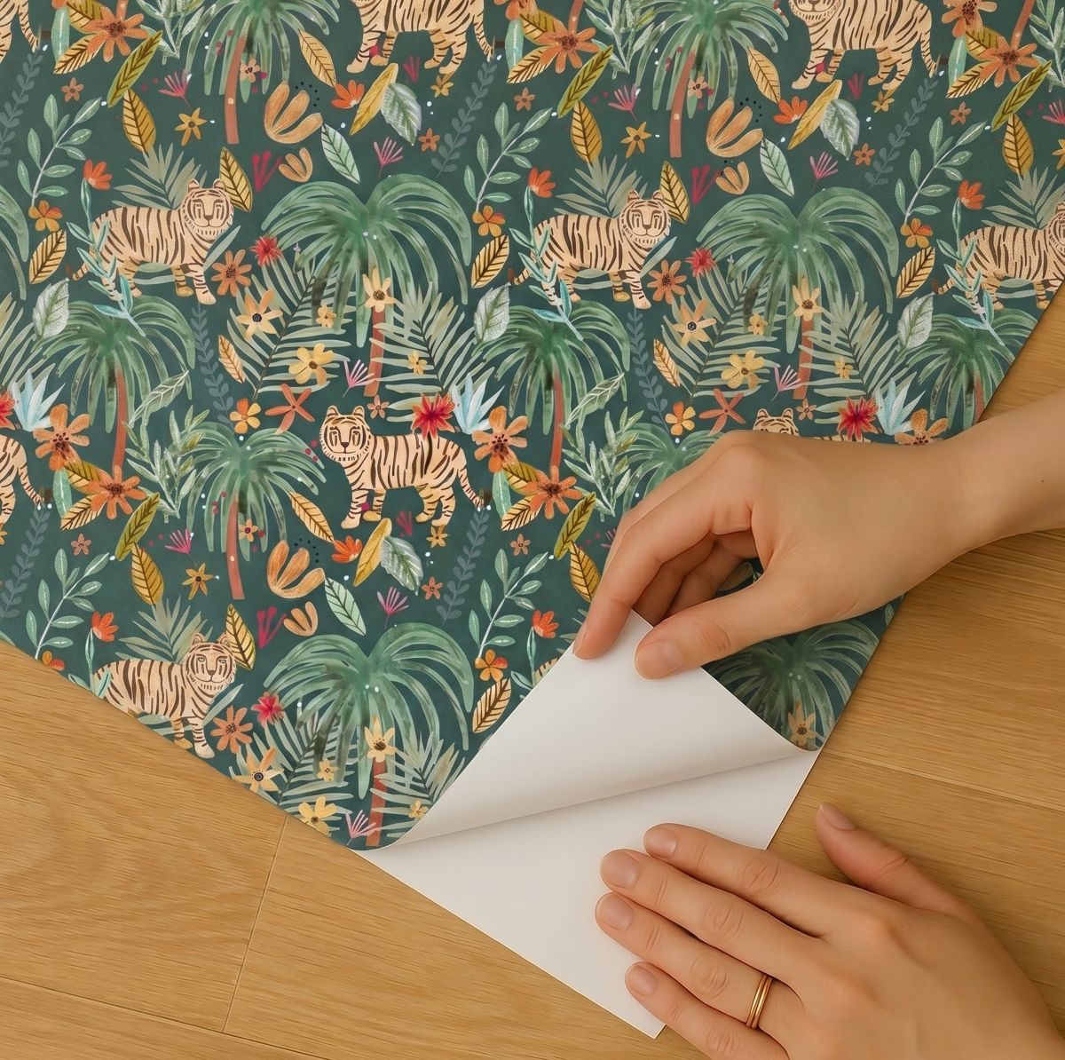 Jungle Jumboree Peel and Stick Wallpaper in Green color - pattern number MIAPS4-01 - by Veer Decor in the Mia Charros Peel and Stick Collection collection