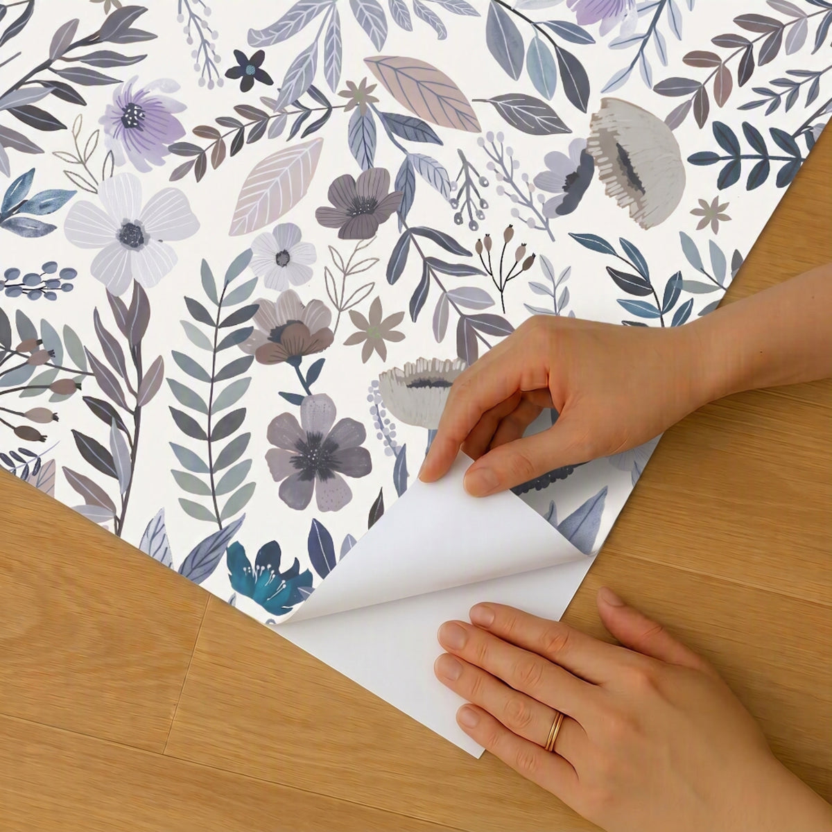 Emilie Floral Peel and Stick Wallpaper in Grey color - pattern number MIAPS6-02 - by Veer Decor in the Mia Charros Peel and Stick Collection collection