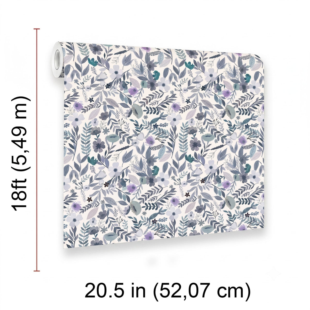 Emilie Floral Peel and Stick Wallpaper in Grey color - pattern number MIAPS6-02 - by Veer Decor in the Mia Charros Peel and Stick Collection collection
